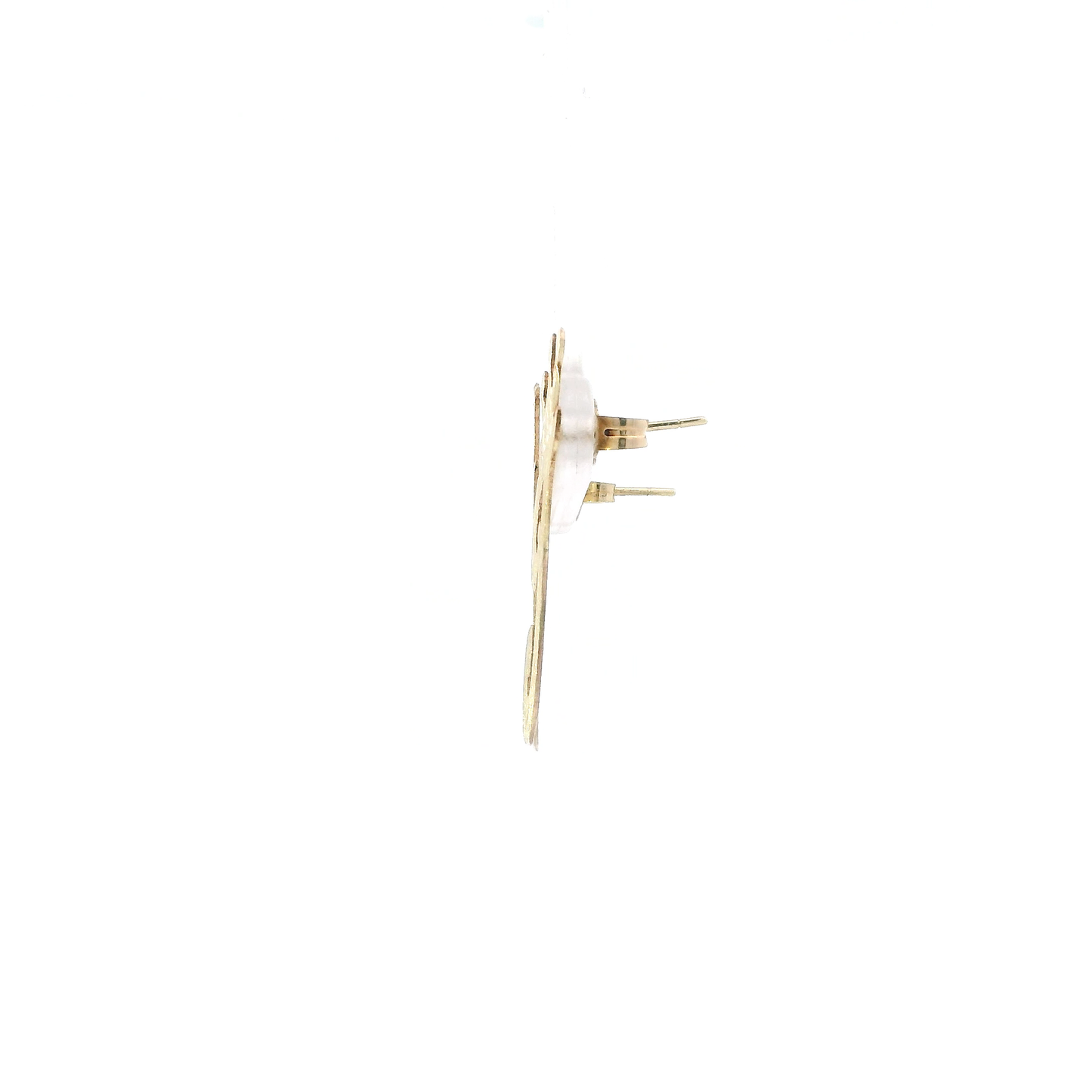 10K Yellow Gold Diamond Cut Letter "J" Crown Stud Earrings