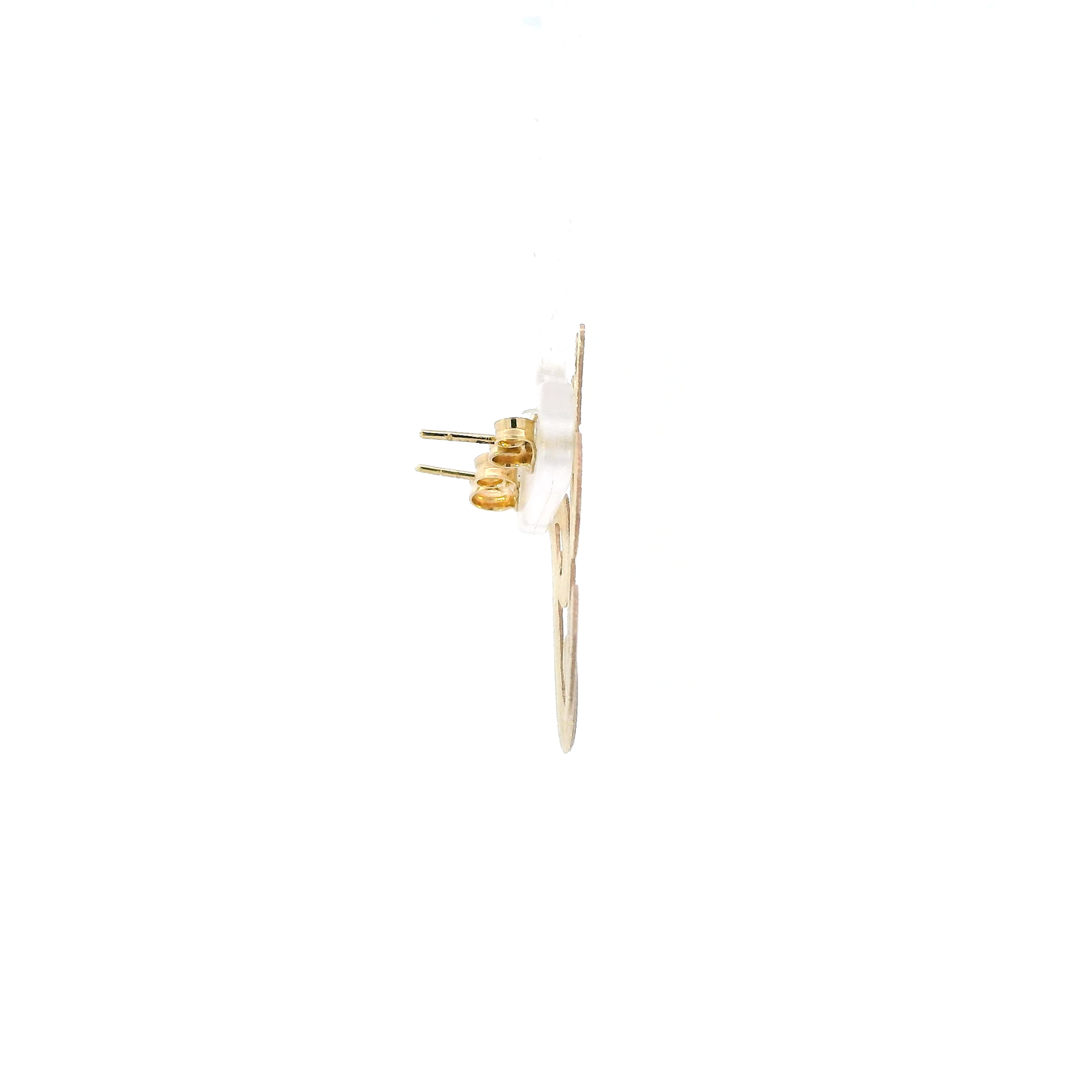 10K Yellow Gold Diamond Cut Letter "J" Crown Stud Earrings