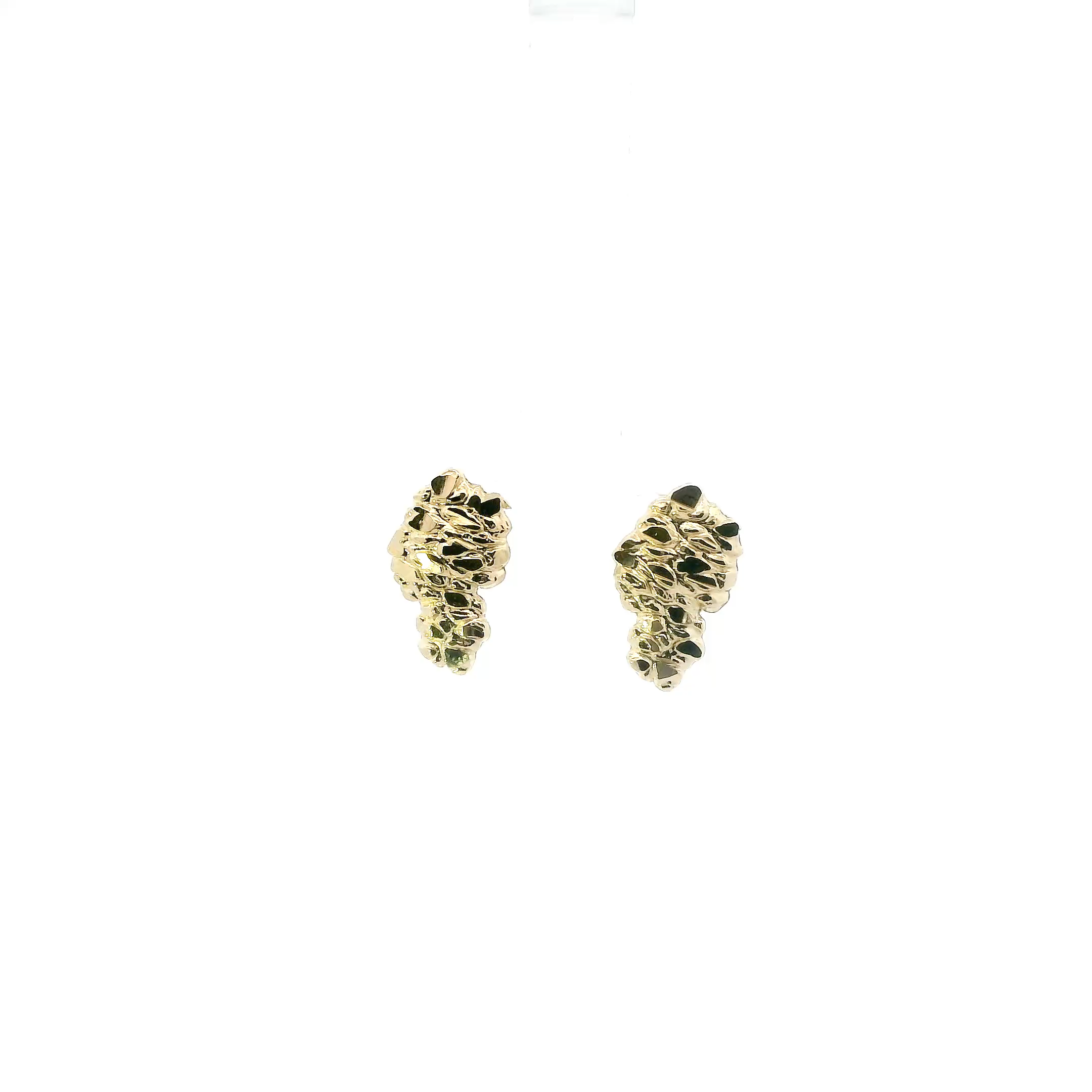 10K Yellow Gold Nugget Stud Earrings