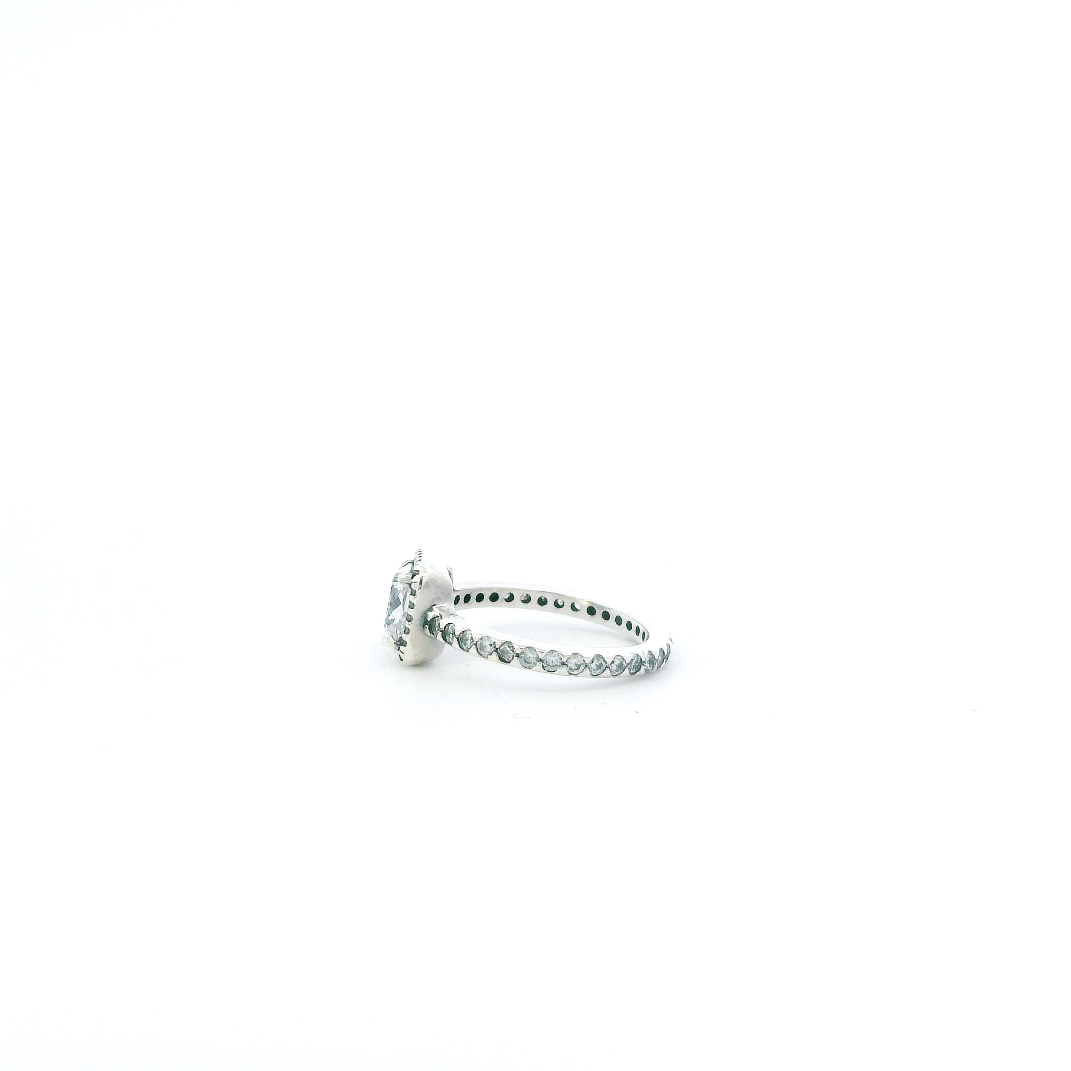 Pandora Sterling Silver Timeless Square Sparkle Halo Womens Ring
