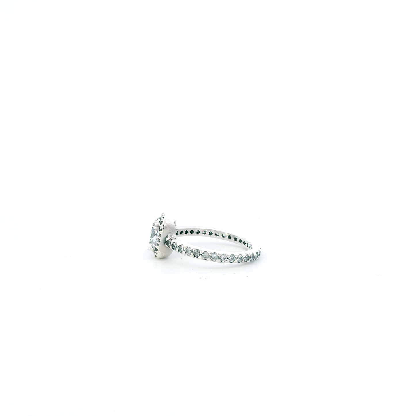 Pandora Sterling Silver Timeless Square Sparkle Halo Womens Ring