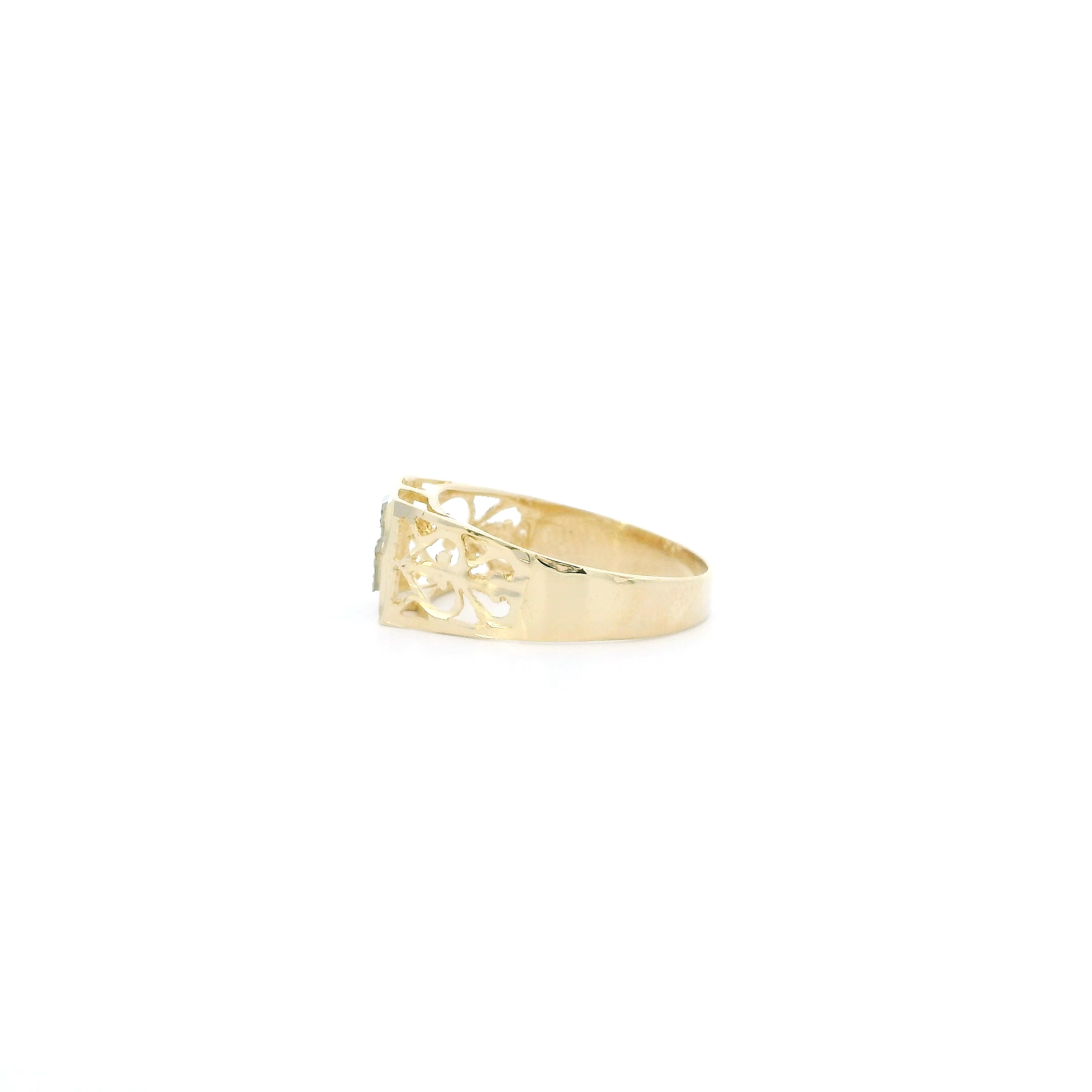 14K Yellow Gold Diamond Cut Letter 