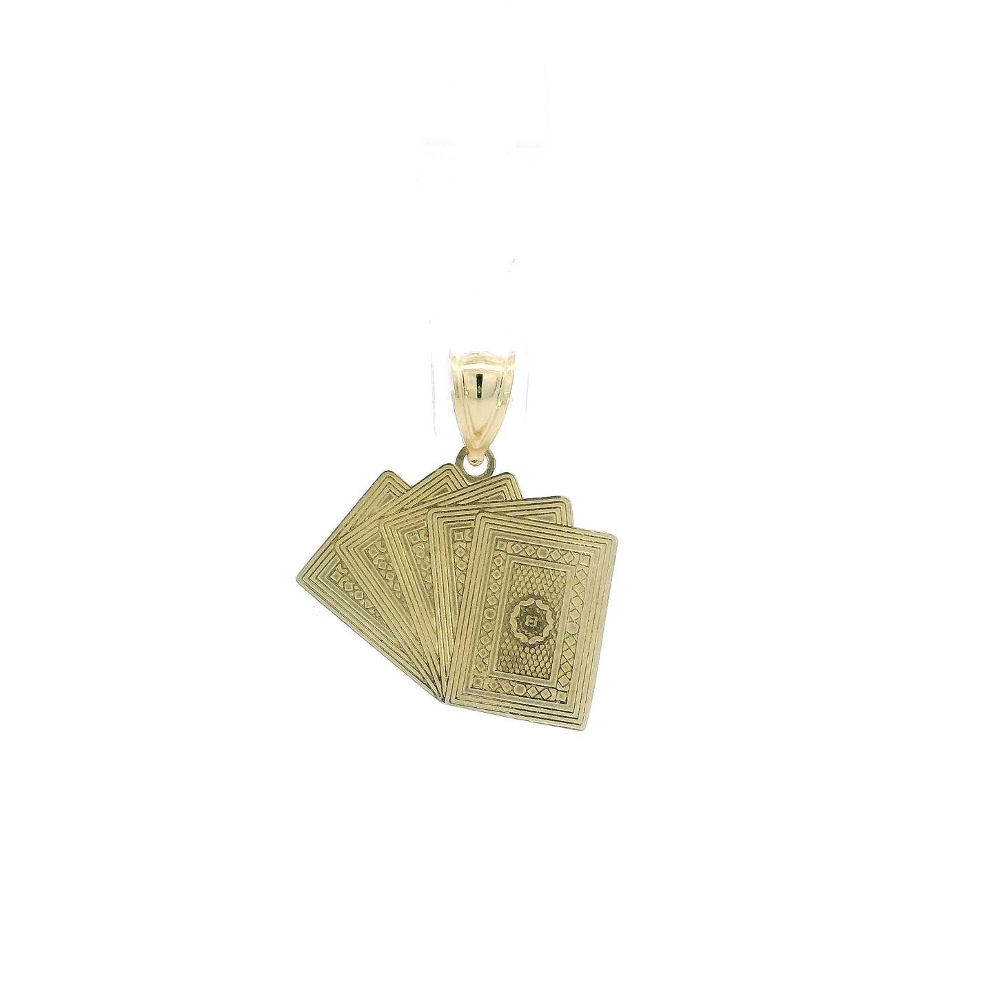 10K Yellow Gold Card Deck Pendant