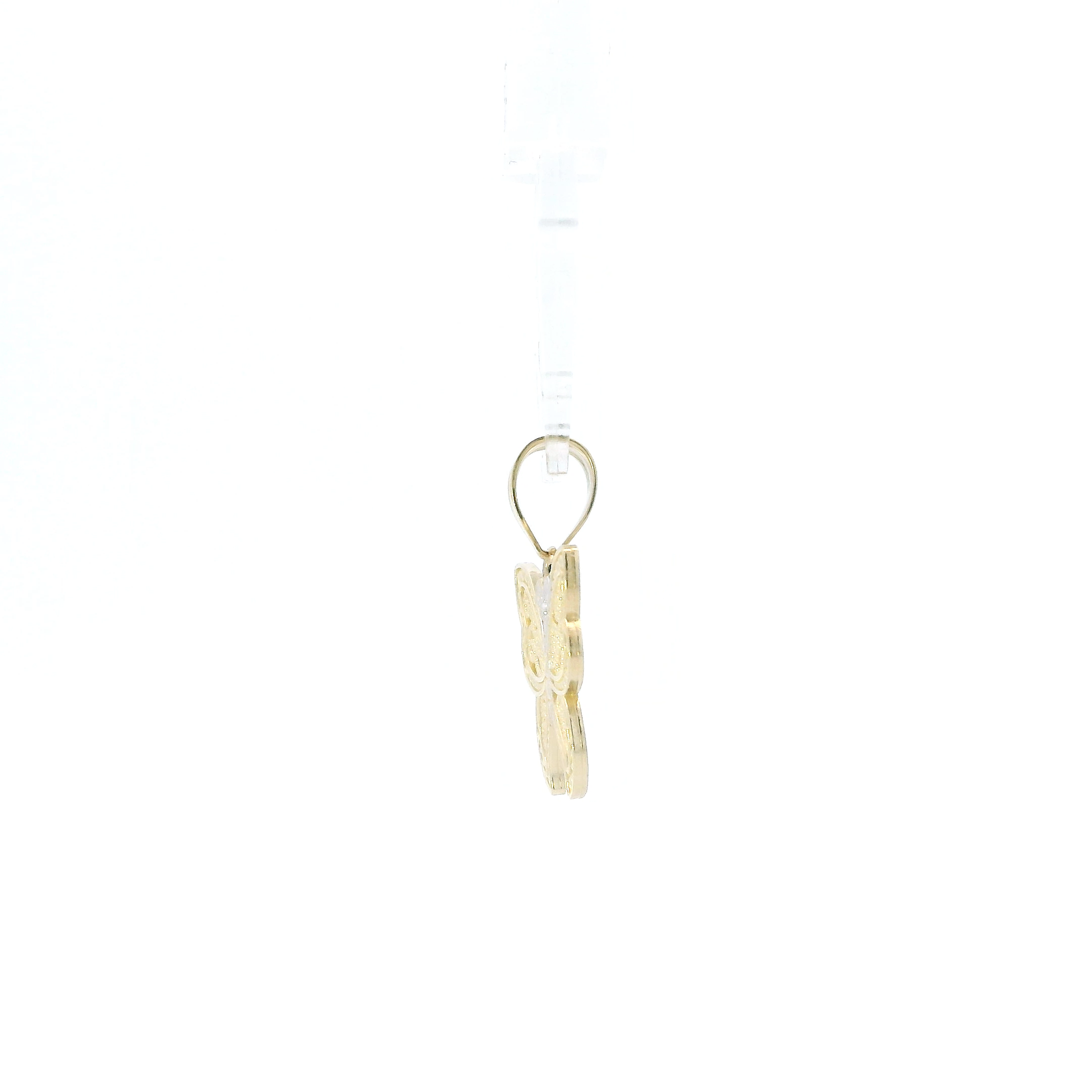 14K Yellow & White Gold Filigree Butterfly Pendant