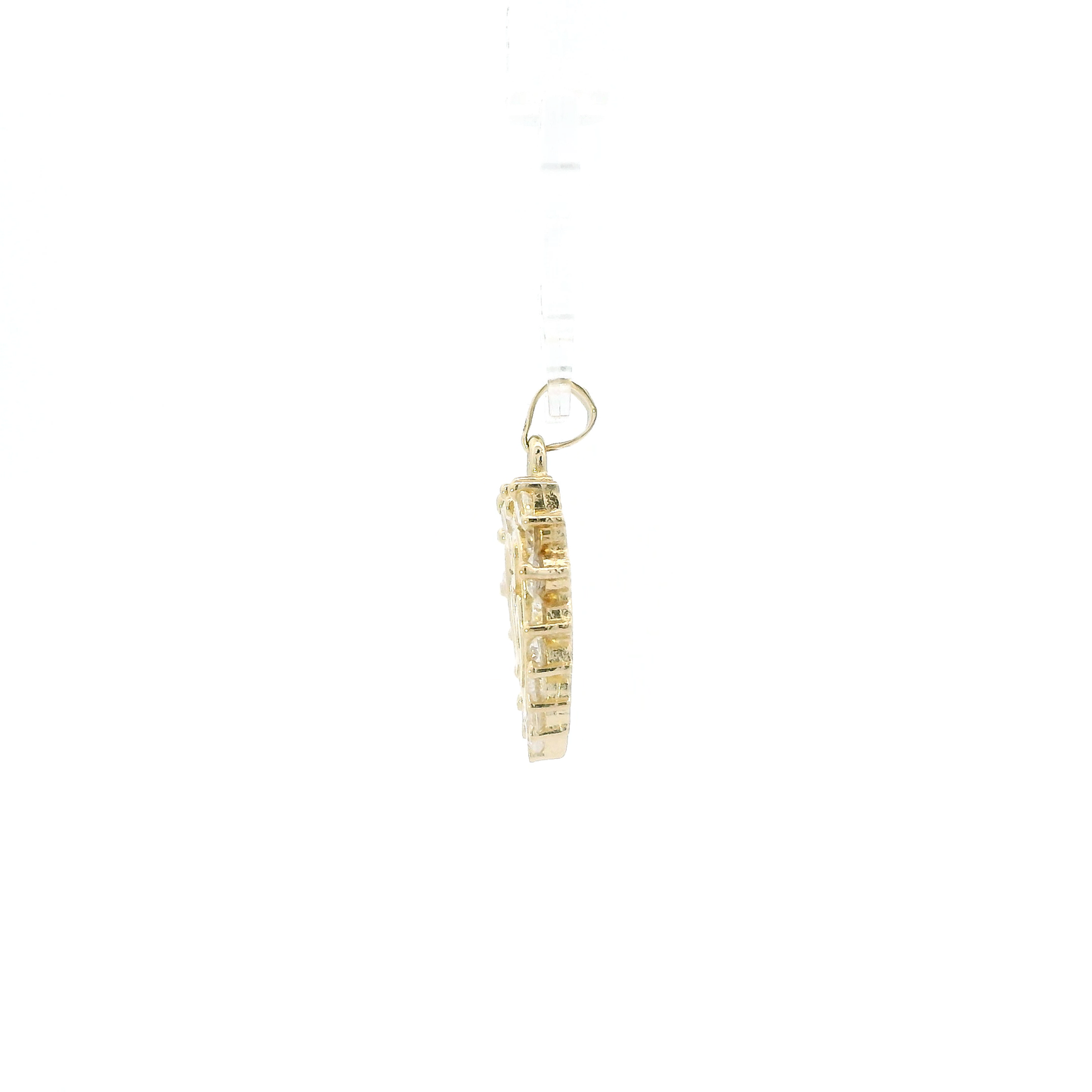 14K Yellow Gold CZ "15" Heart Pendant