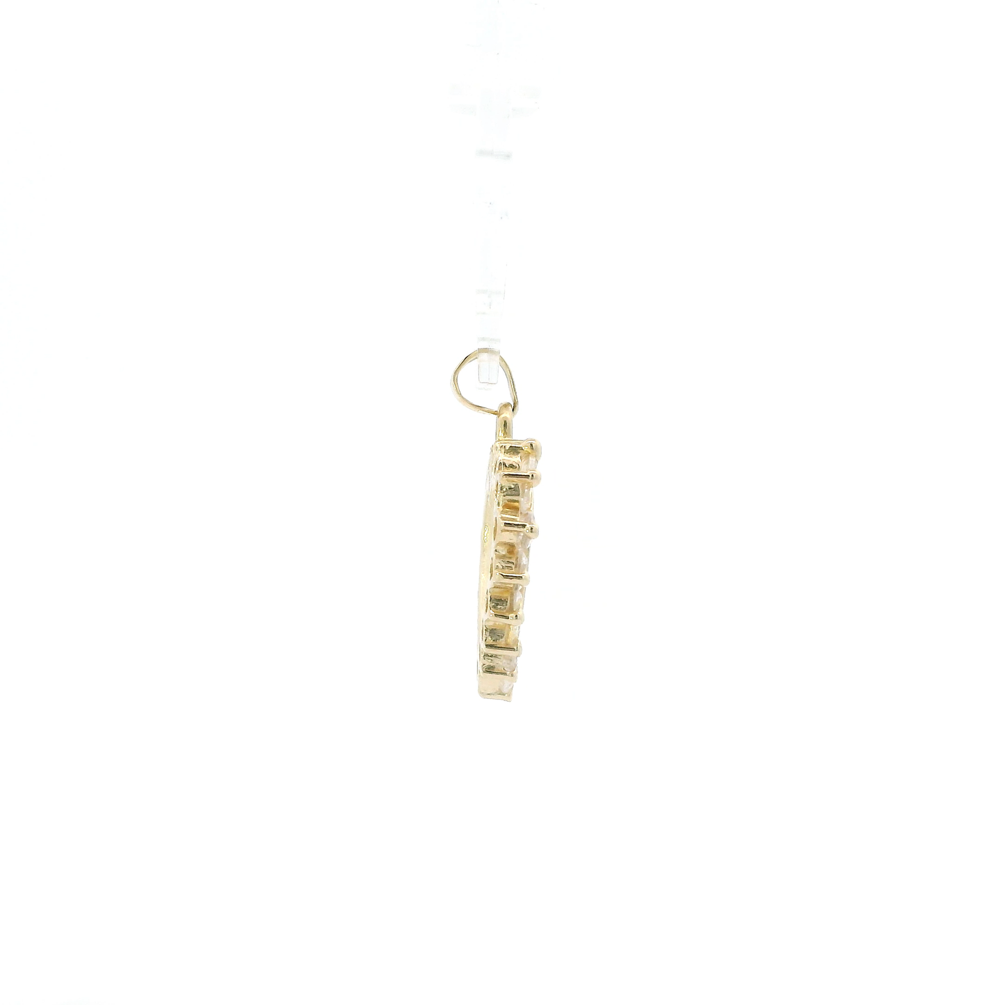 14K Yellow Gold CZ "15" Heart Pendant
