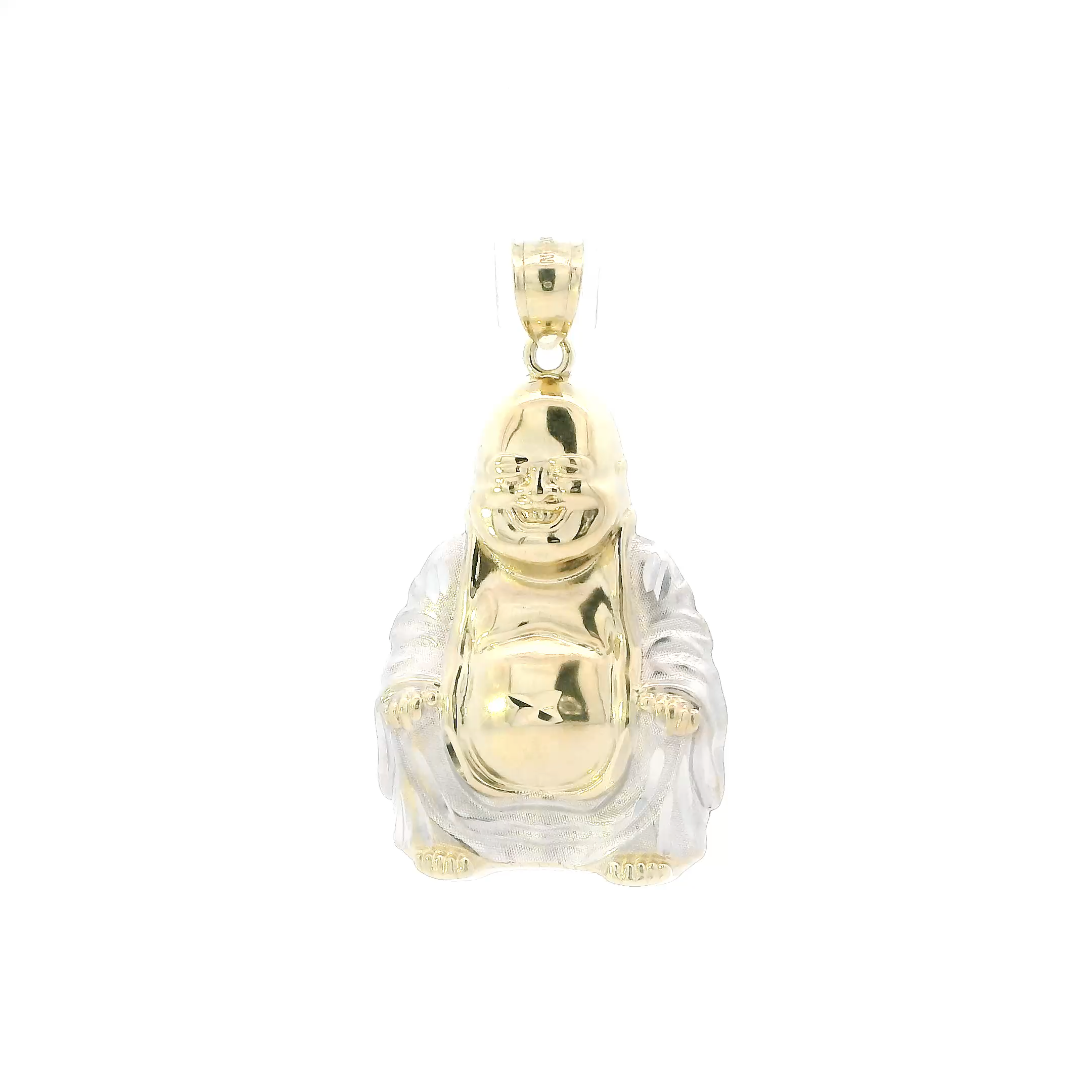 10K Yellow & White Gold Buddha Pendant