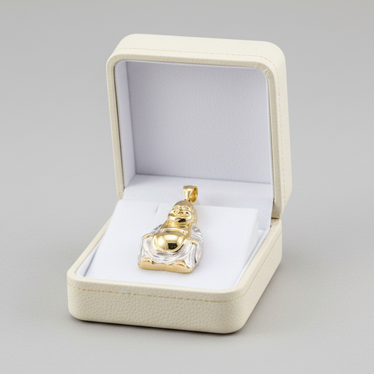 10K Yellow & White Gold Buddha Pendant