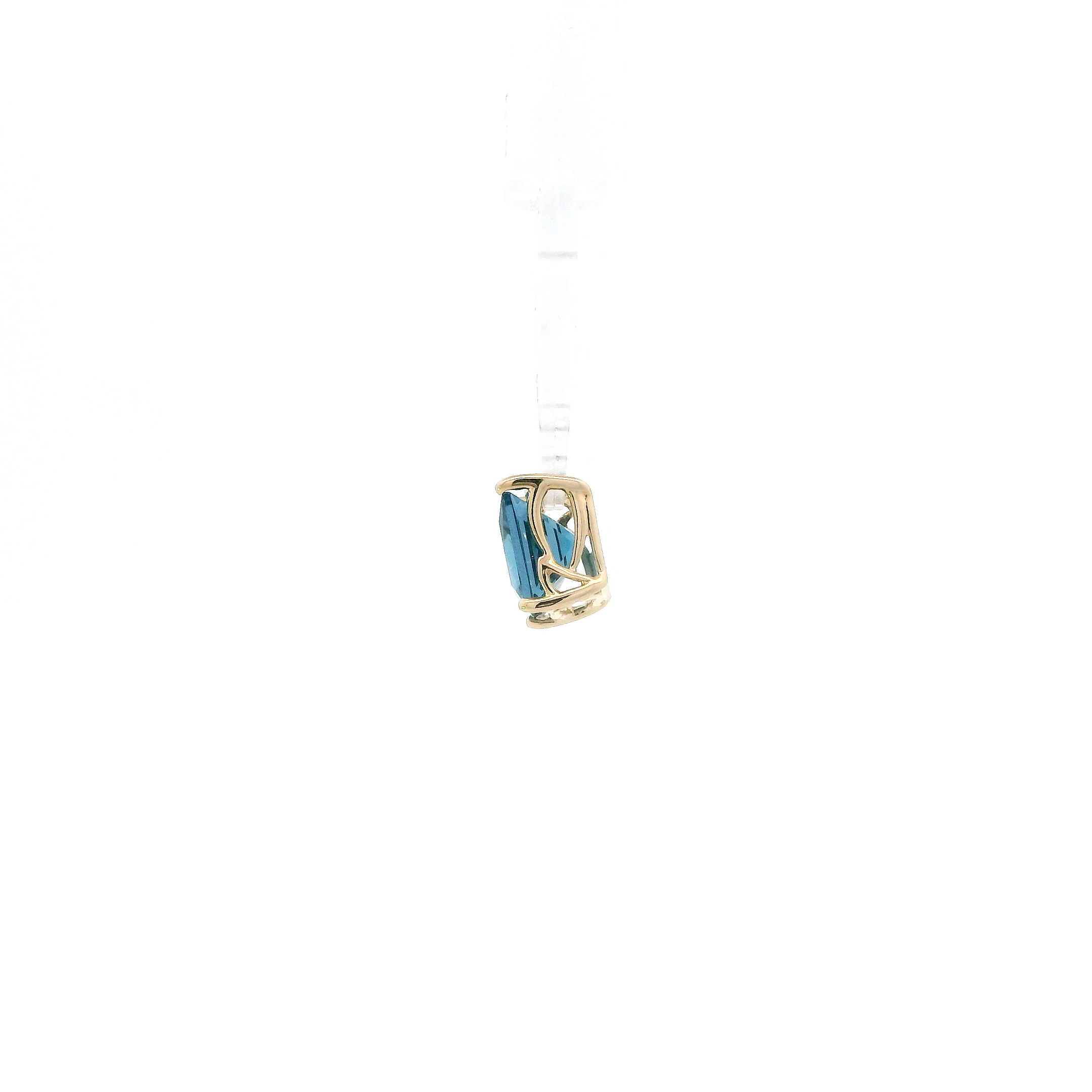 14K Yellow Gold Blue Topaz Pendant