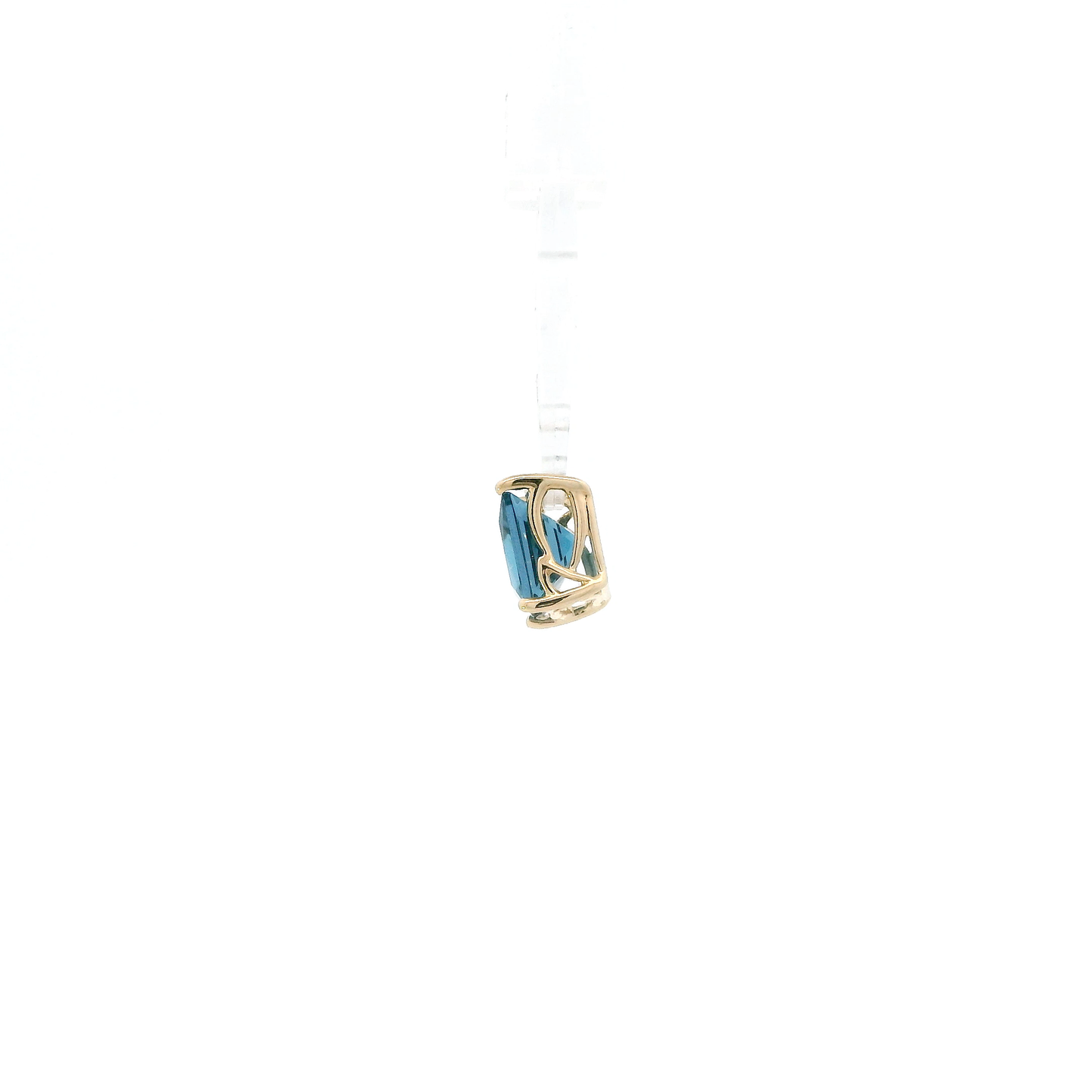 14K Yellow Gold Blue Topaz Pendant