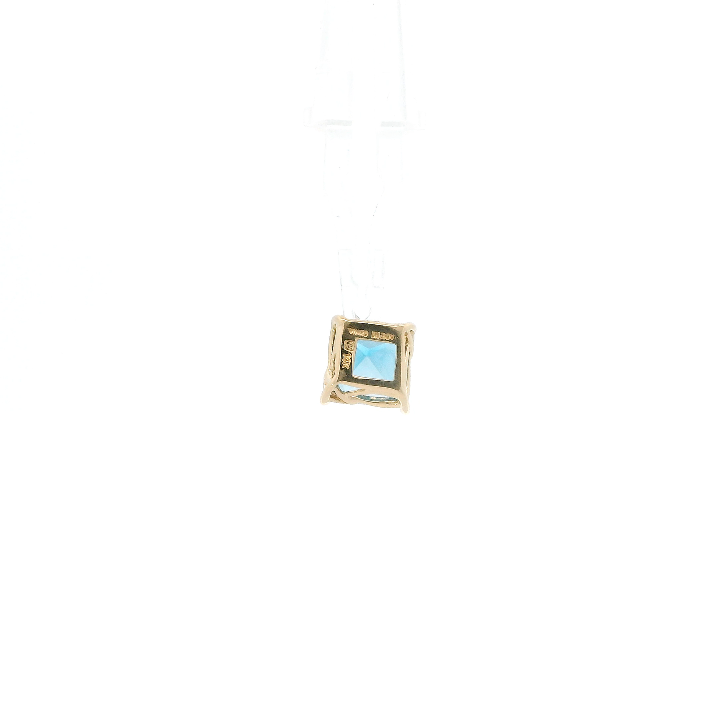 14K Yellow Gold Blue Topaz Pendant