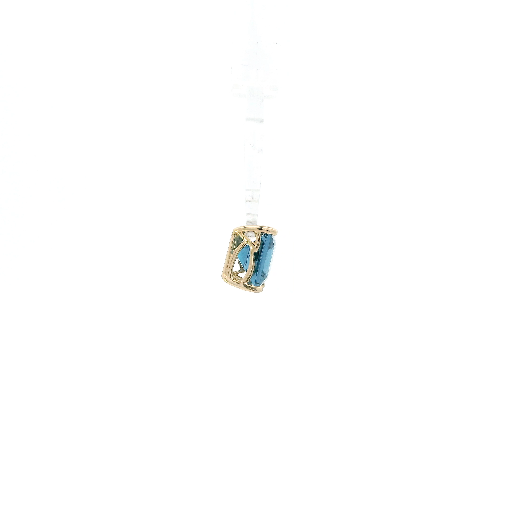 14K Yellow Gold Blue Topaz Pendant