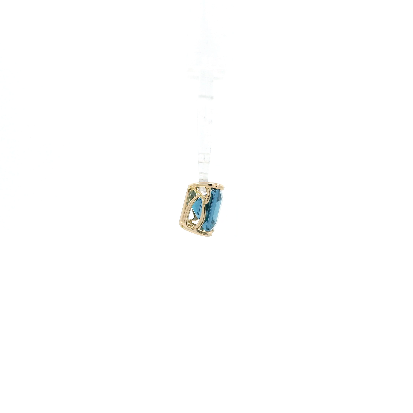 14K Yellow Gold Blue Topaz Pendant