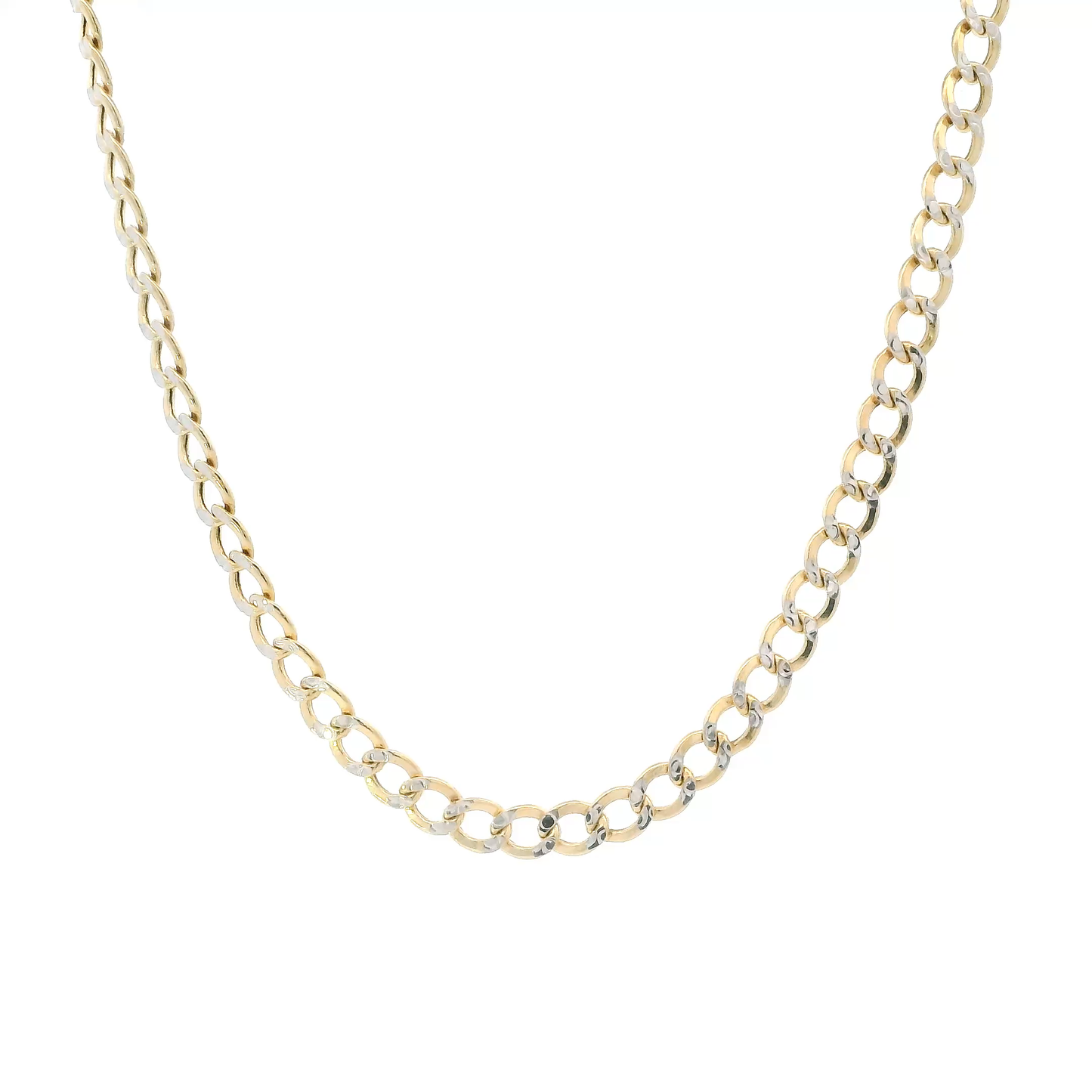 14K Yellow Gold 22" Diamond Cut Curb Chain