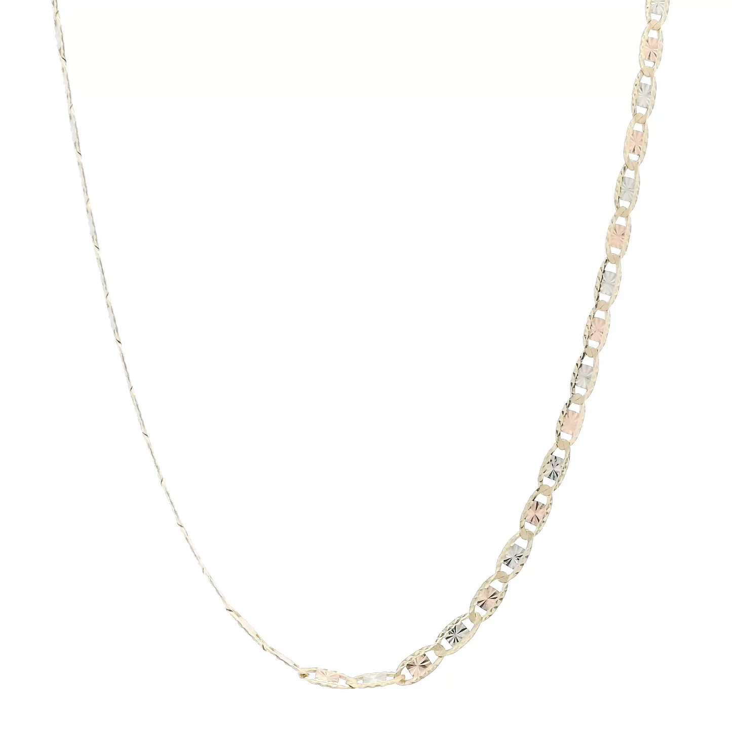 14K Tri Color Gold 23.5" Mariner Chain