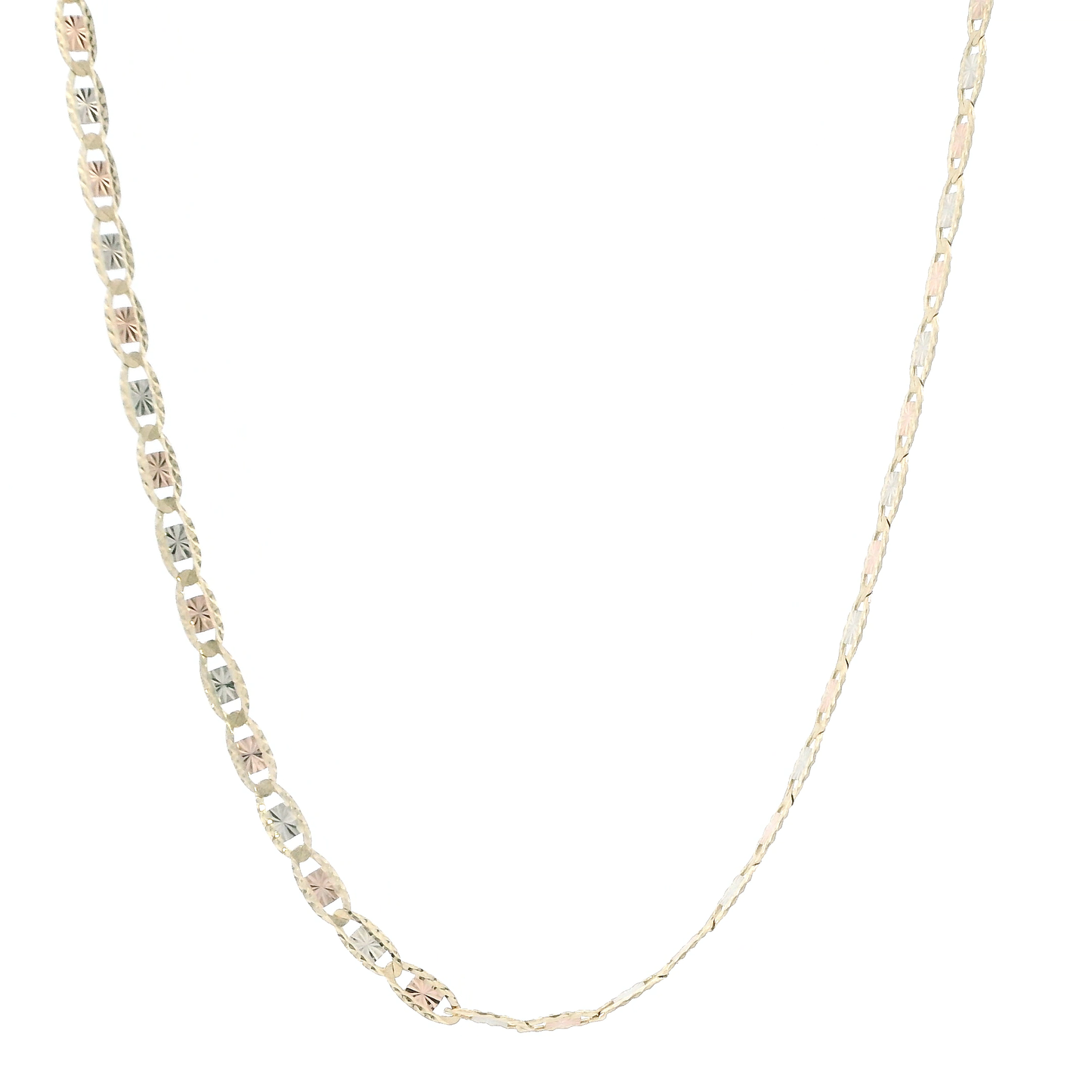 14K Tri Color Gold 23.5" Mariner Chain
