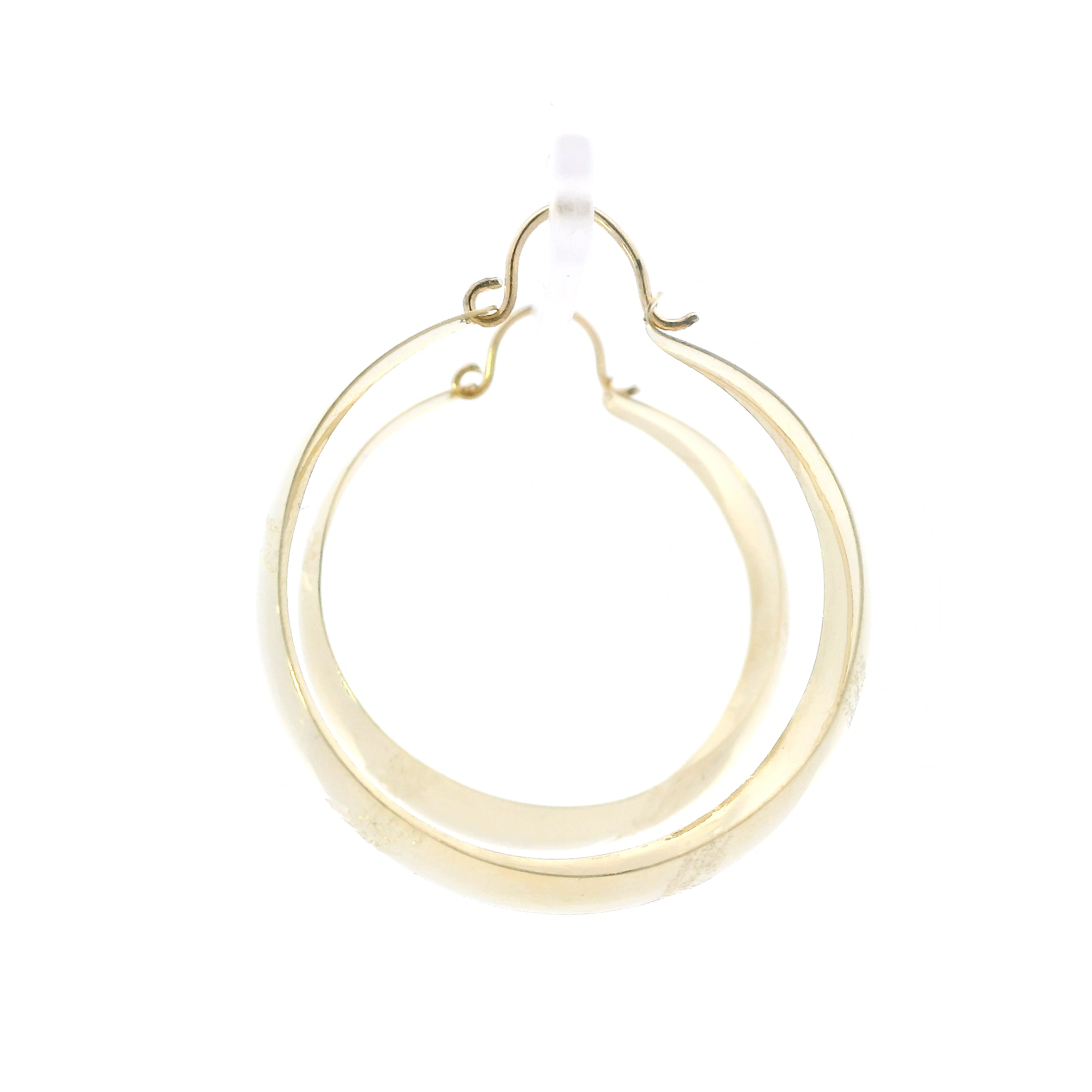 14K Yellow Gold Diamond Cut Thick Hoop Earrings