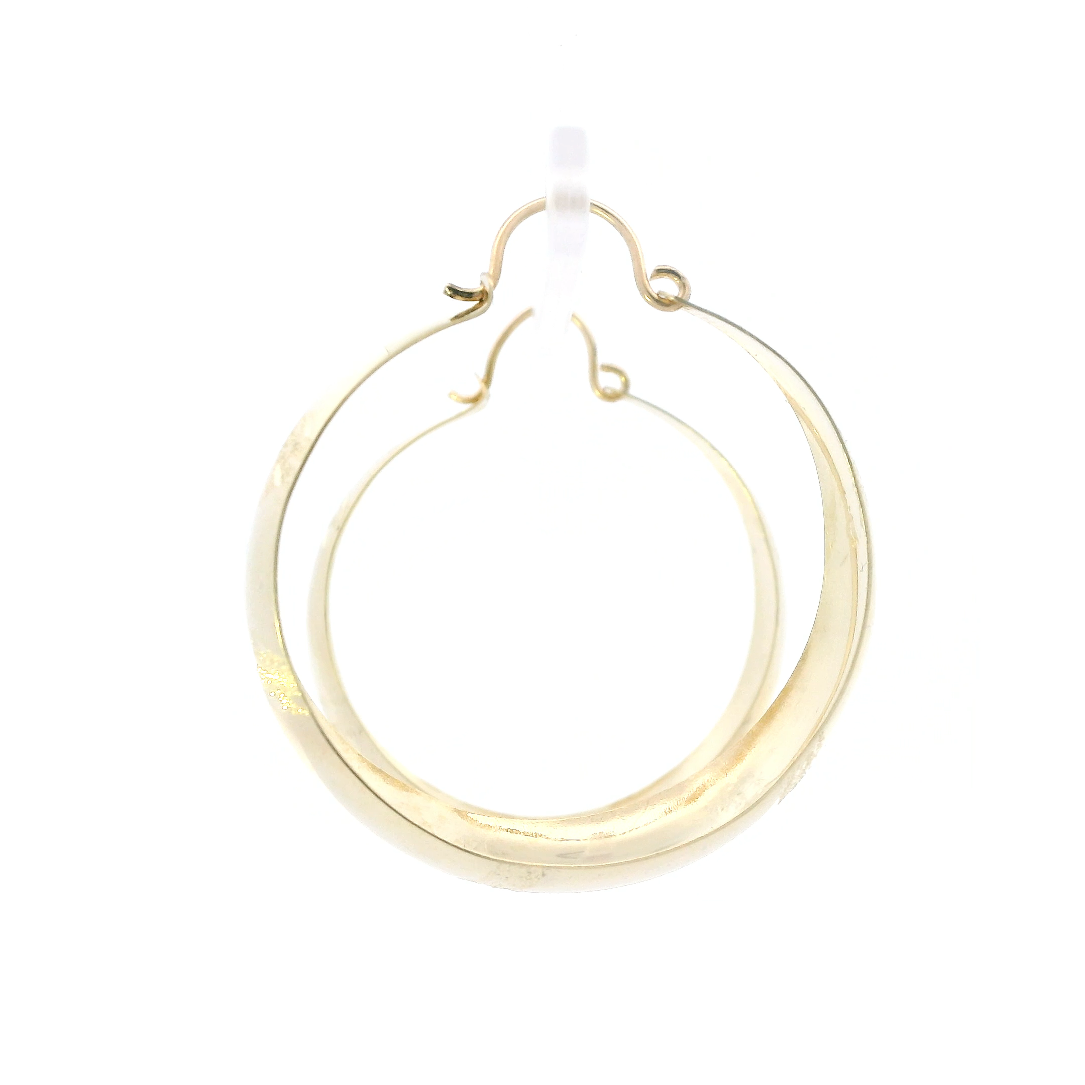 14K Yellow Gold Diamond Cut Thick Hoop Earrings