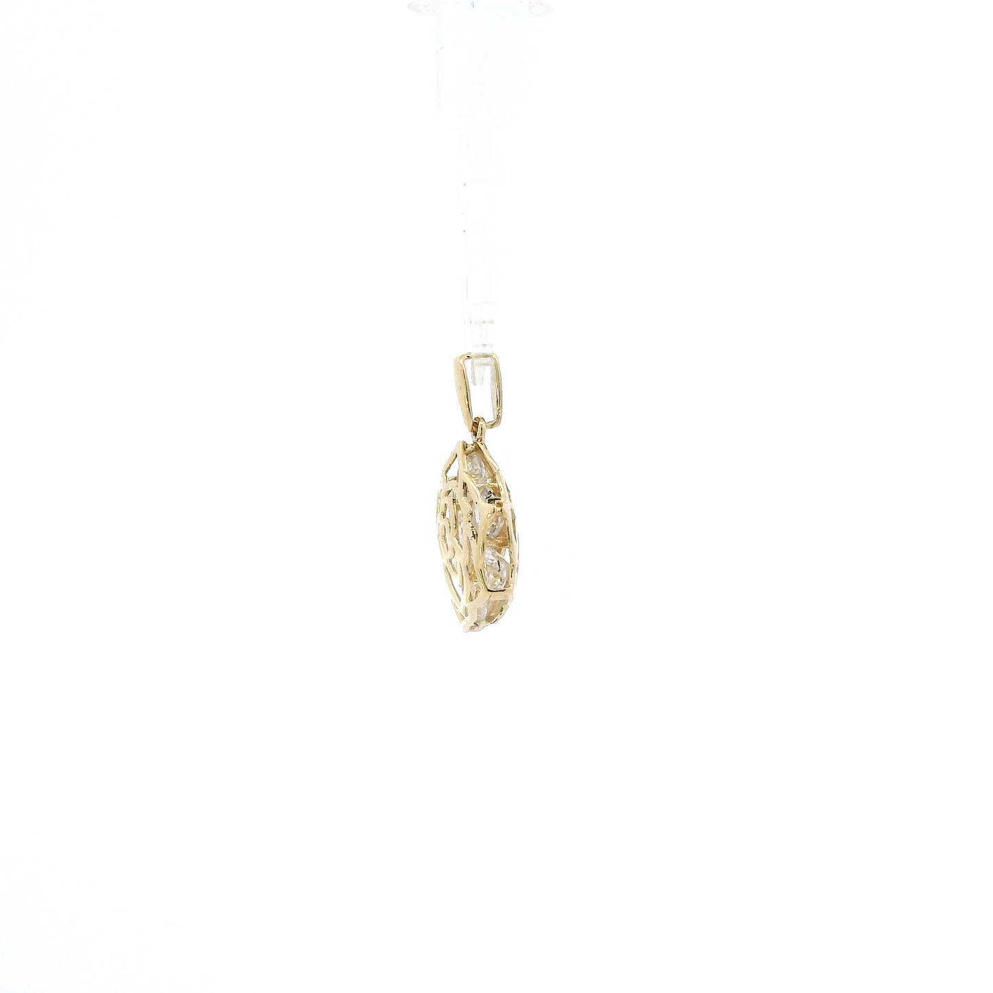14K Yellow Gold Flower Puff Pendant
