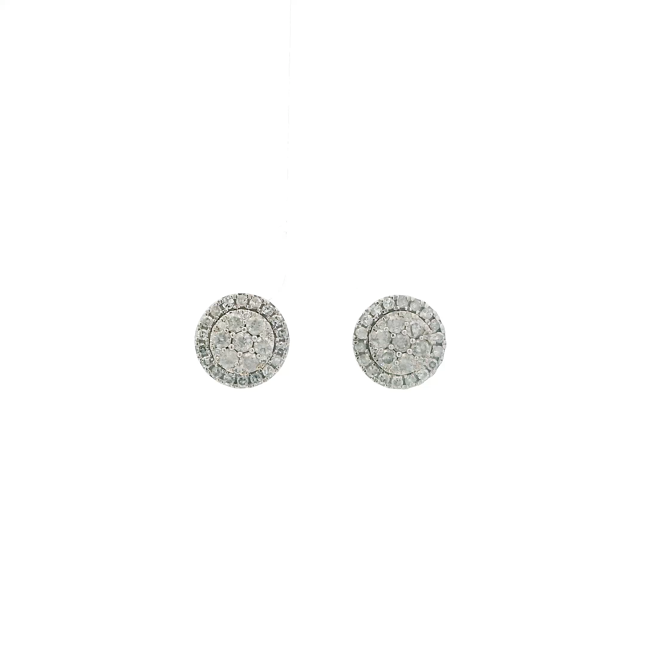 10K White Gold Diamond Earrings - 0.81ct