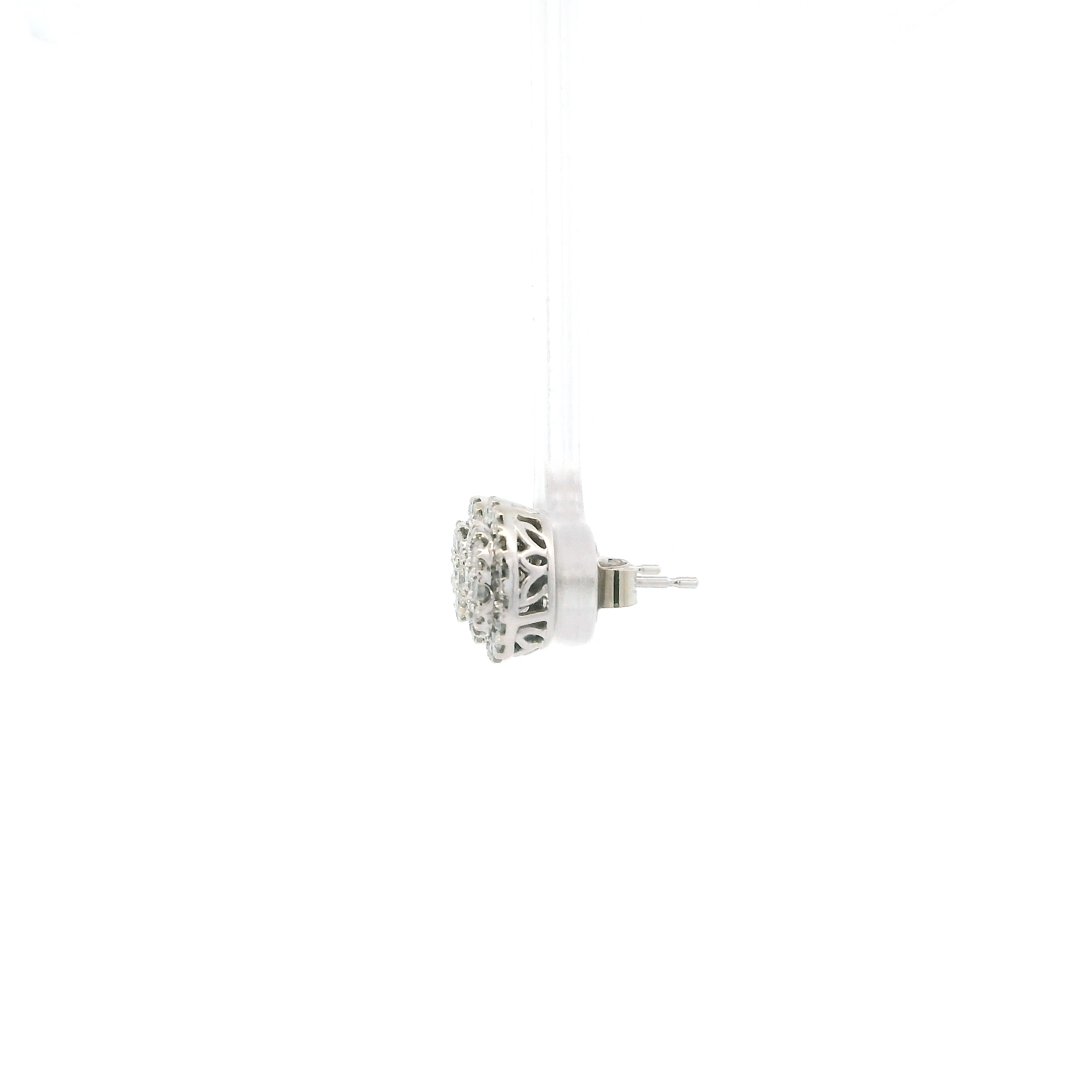 10K White Gold Diamond Earrings - 0.81ct