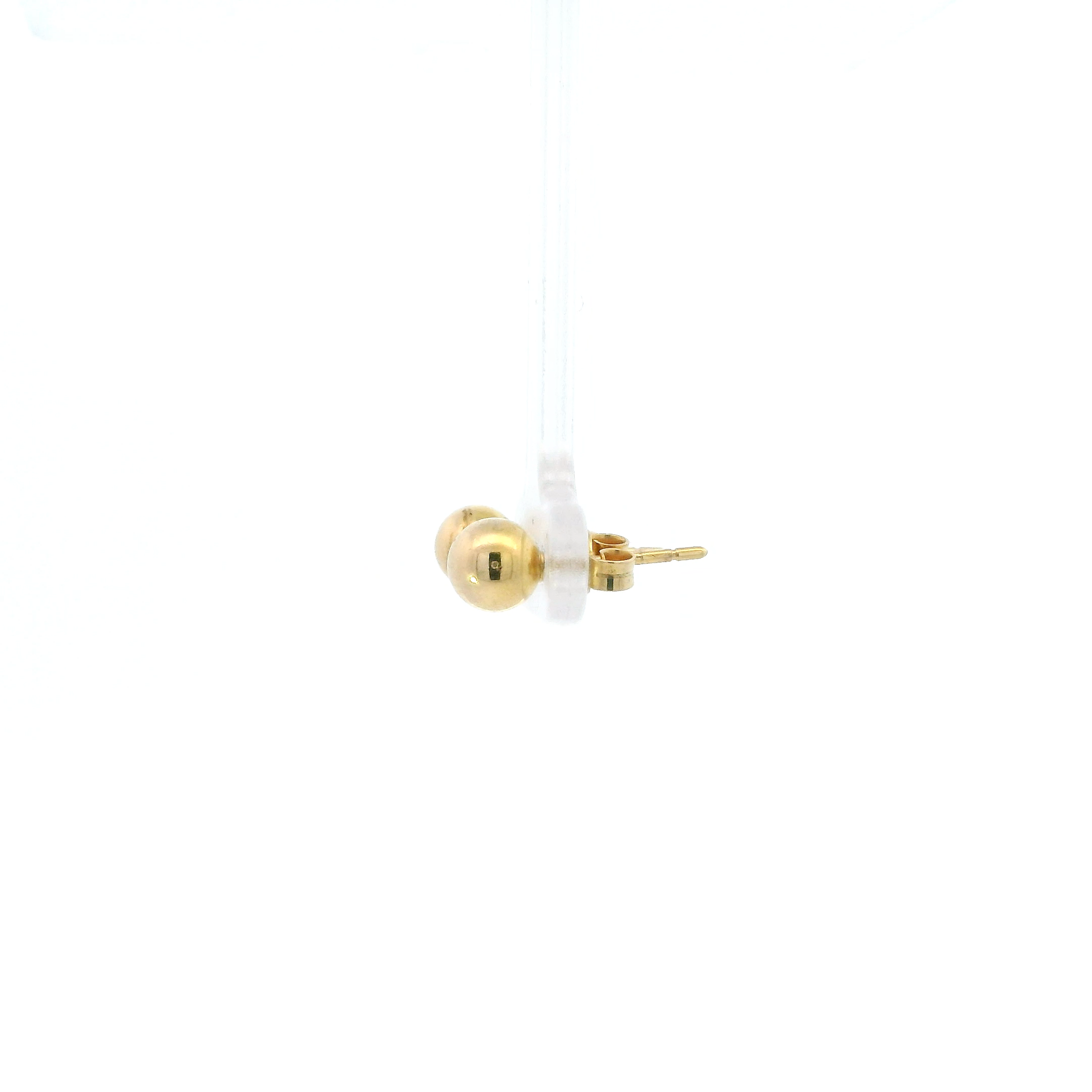 14K Yellow Gold Round Ball Stud Earrings