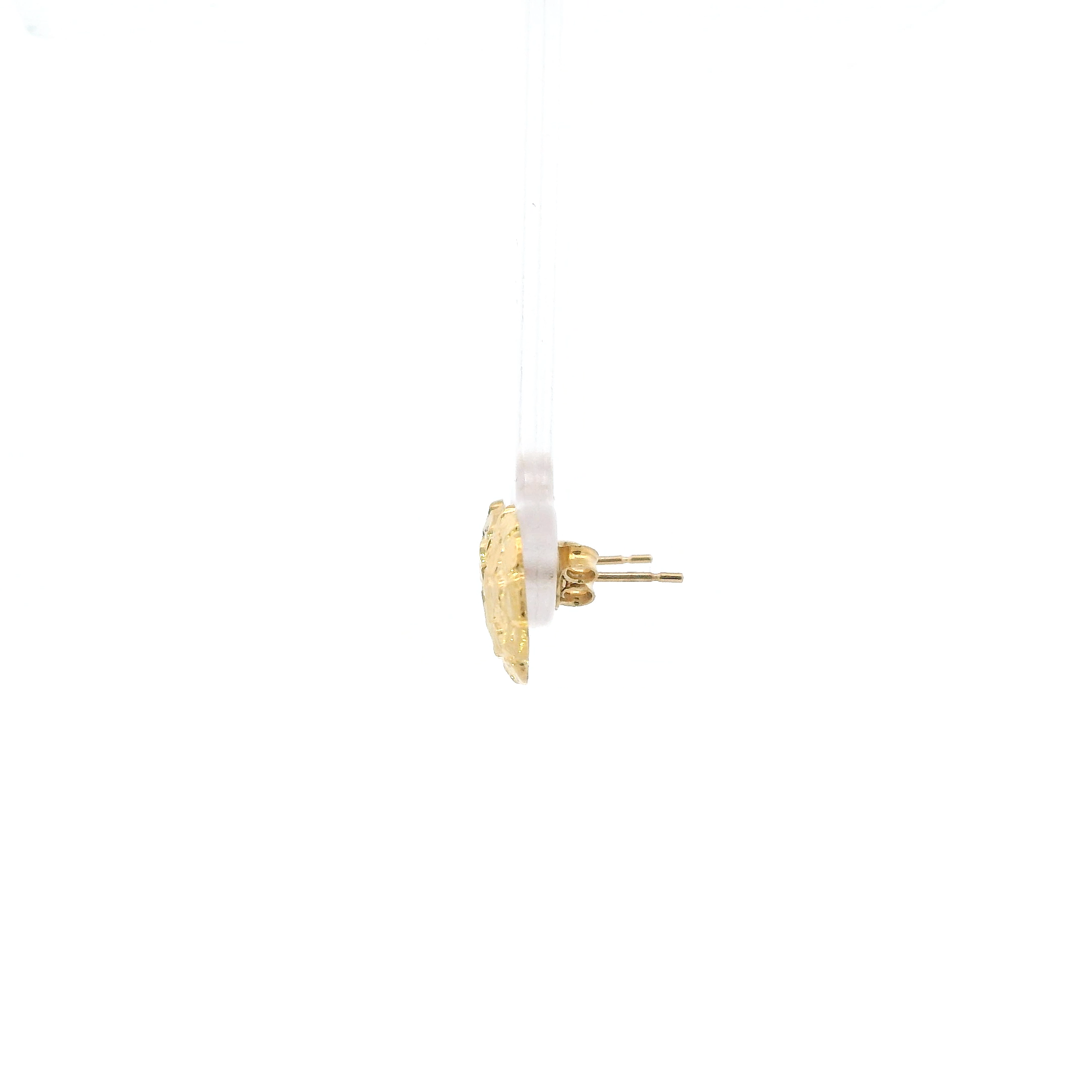 10K Yellow Gold Round Nugget Stud Earrings
