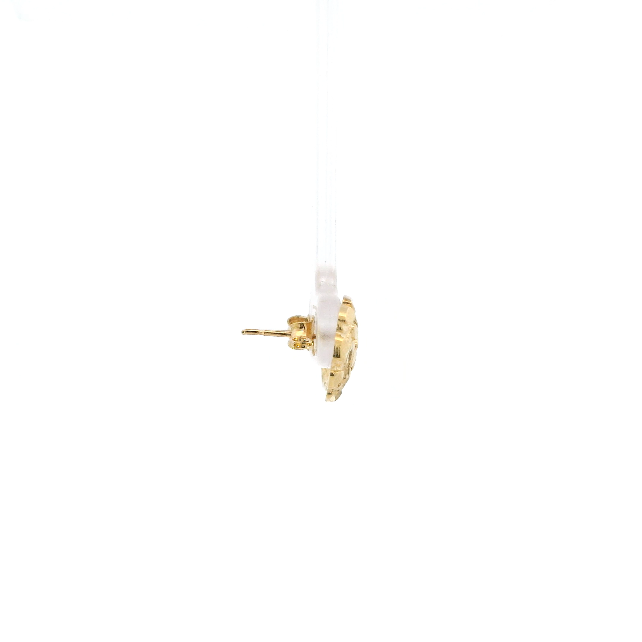 10K Yellow Gold Round Nugget Stud Earrings