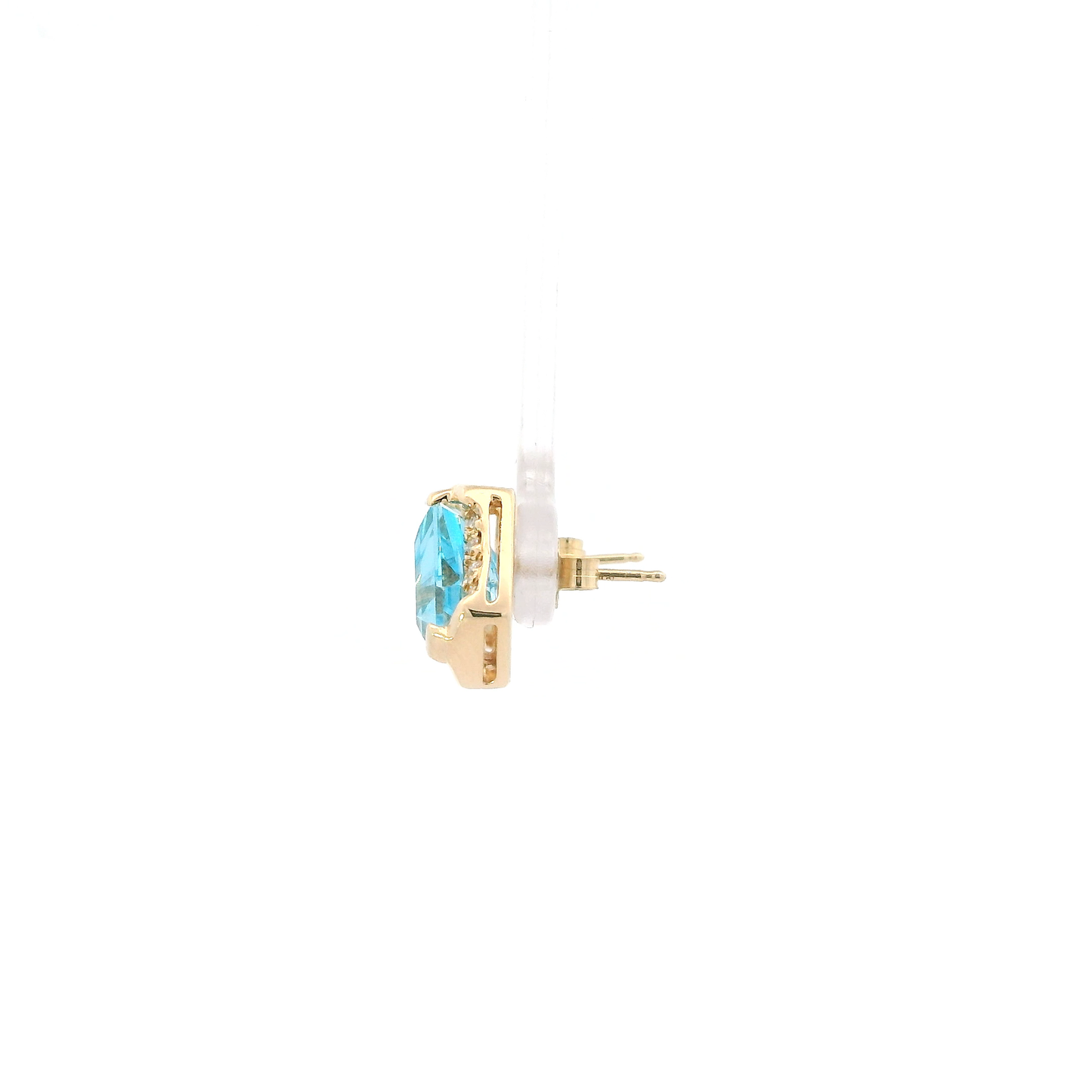 14K Yellow Gold Topaz & Diamond Earrings- 0.24ct