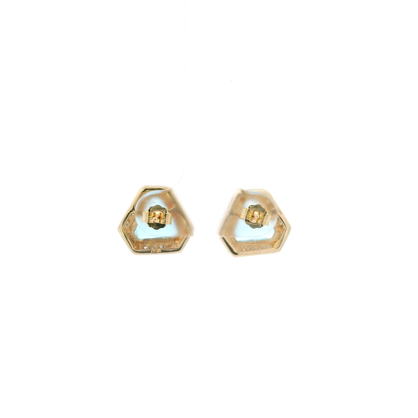 14K Yellow Gold Topaz & Diamond Earrings- 0.24ct
