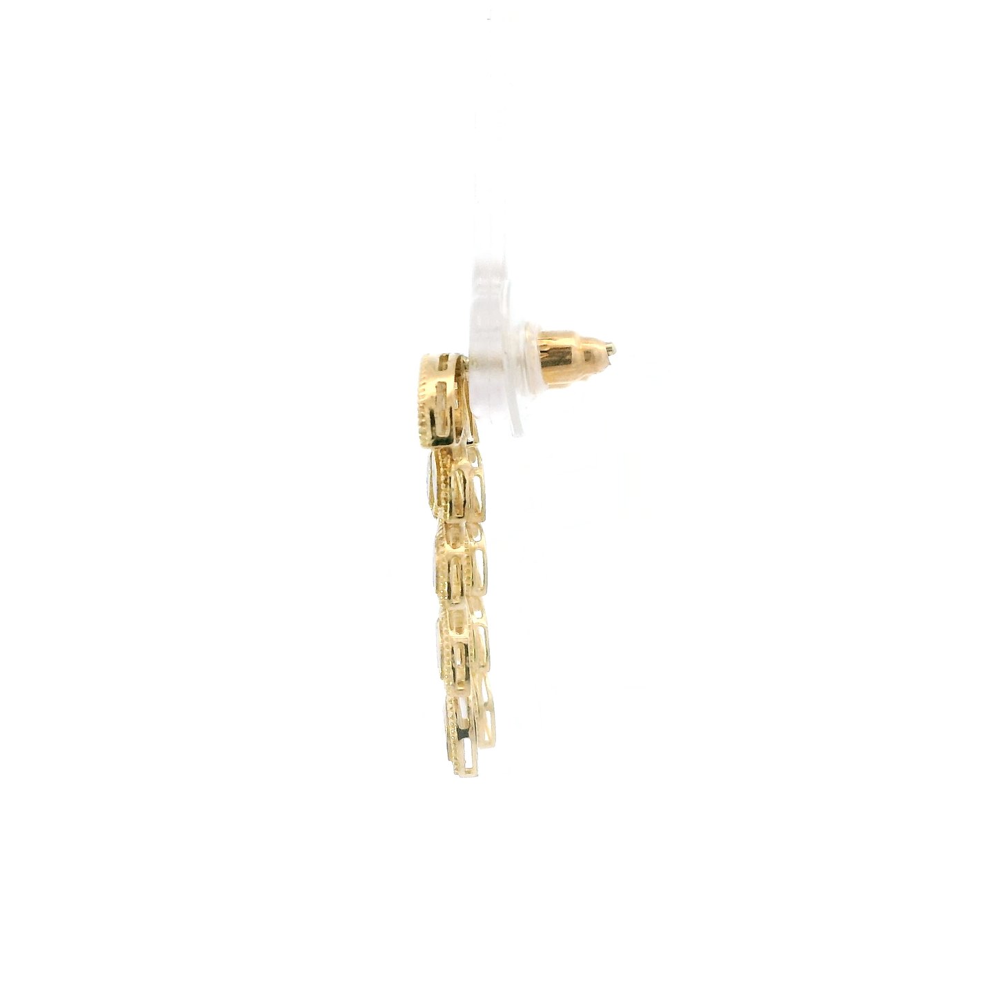 14K Yellow & White Gold Leaf Dangle Earrings