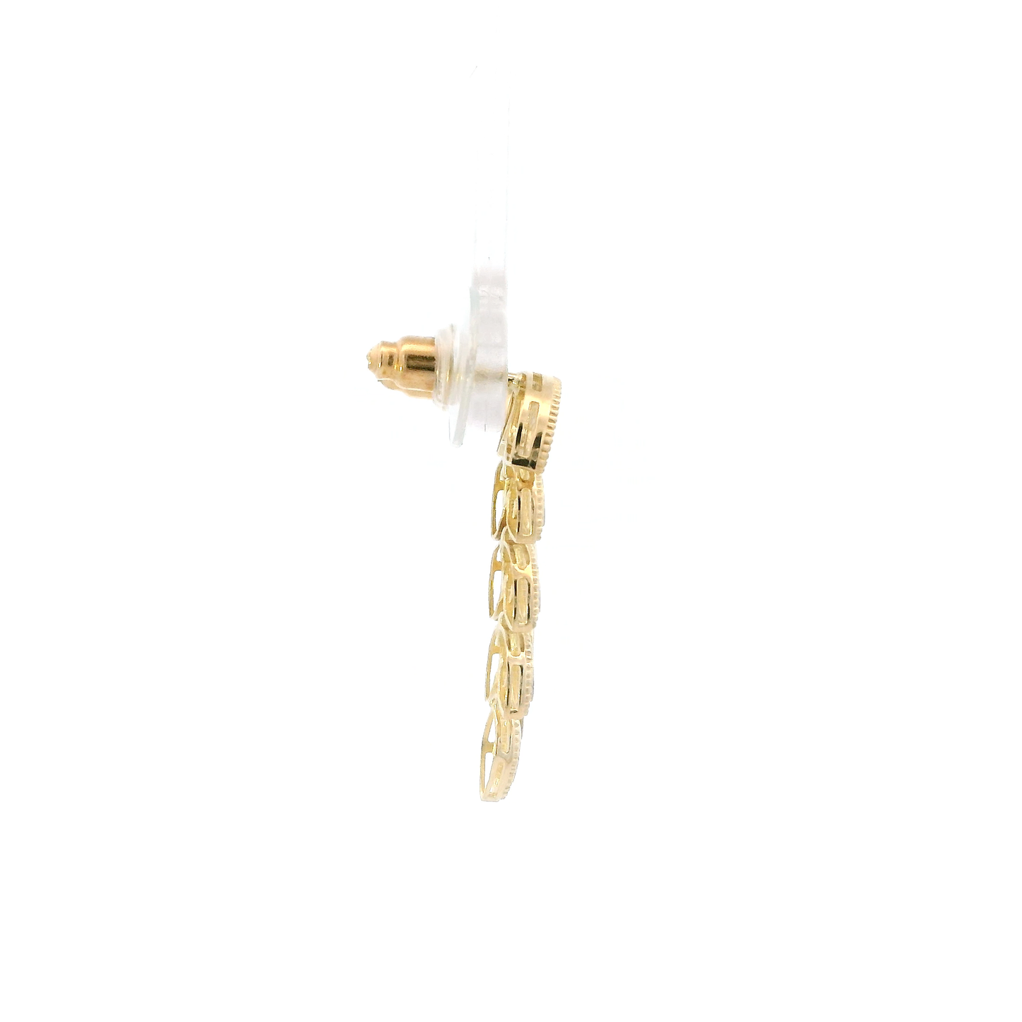 14K Yellow & White Gold Leaf Dangle Earrings