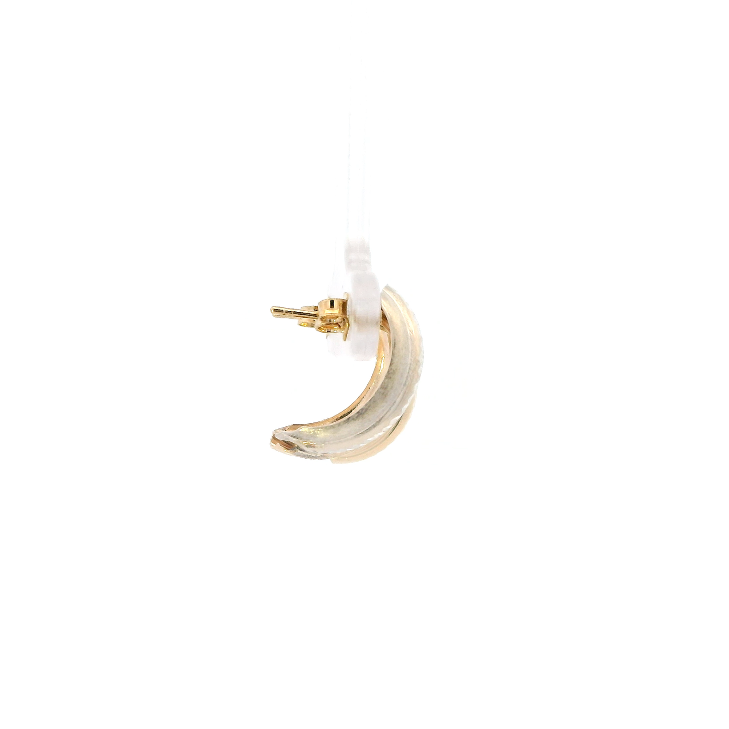 10K Yellow Gold Diamond Cut Interlocking Earrings
