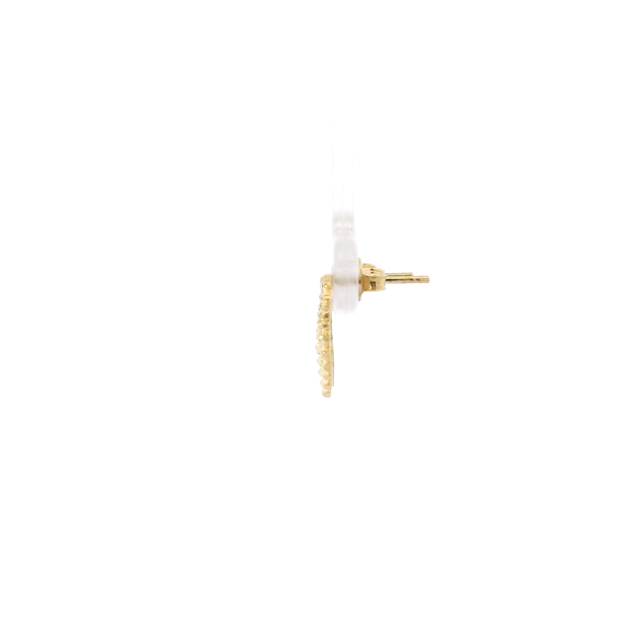 10K Yellow Gold Rolex Heart Stud Earrings
