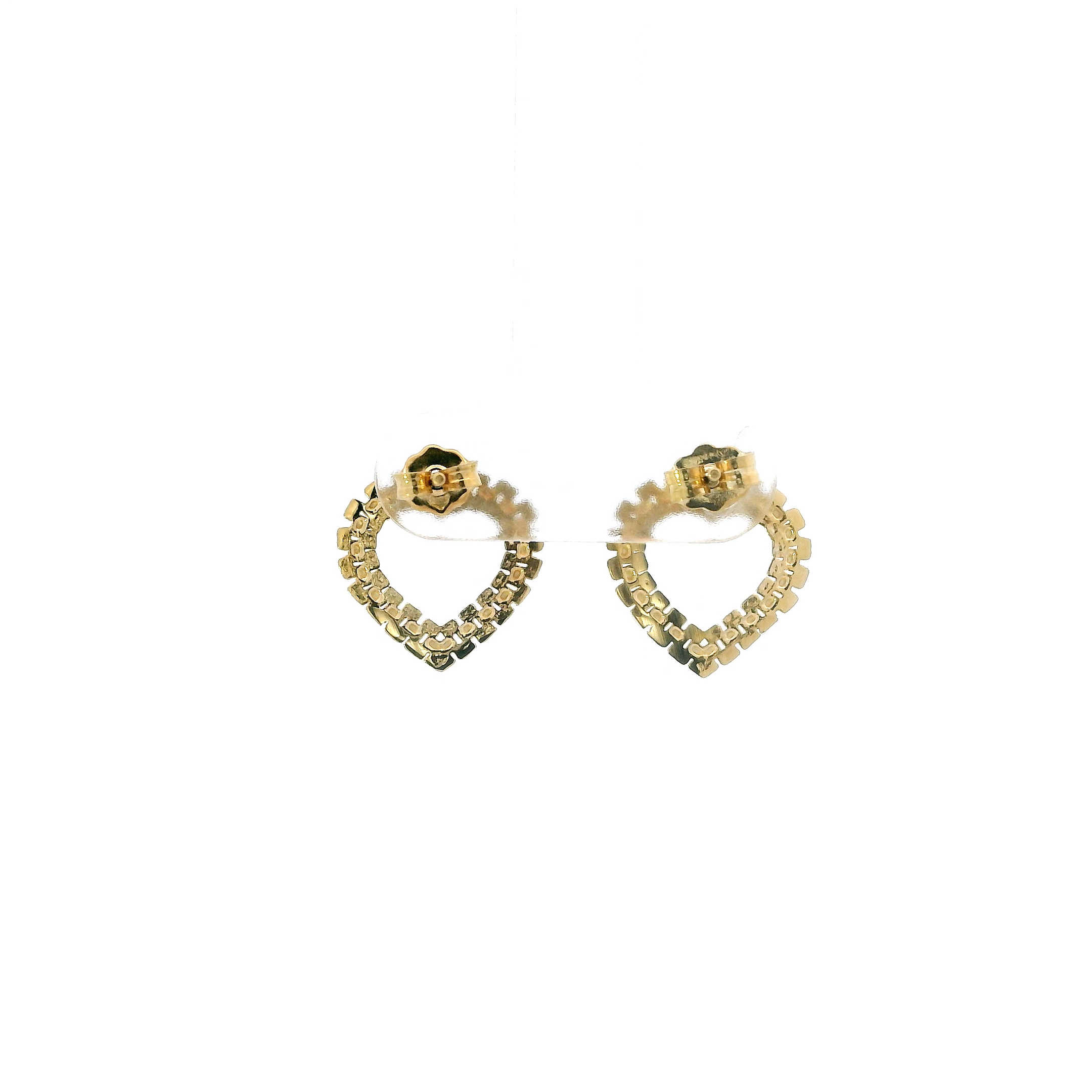 10K Yellow Gold Rolex Heart Stud Earrings