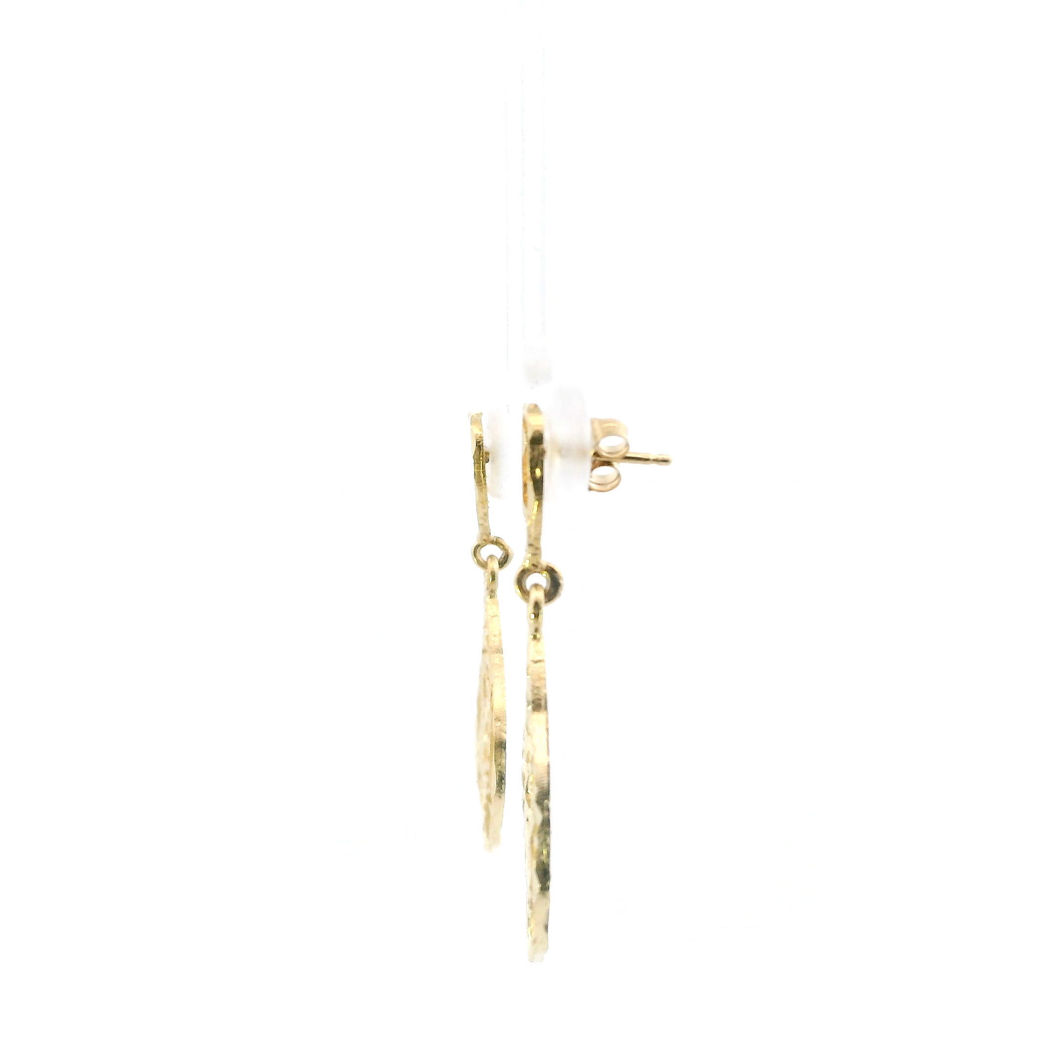 14K Yellow Gold Pear Filigree Dangle Earrings