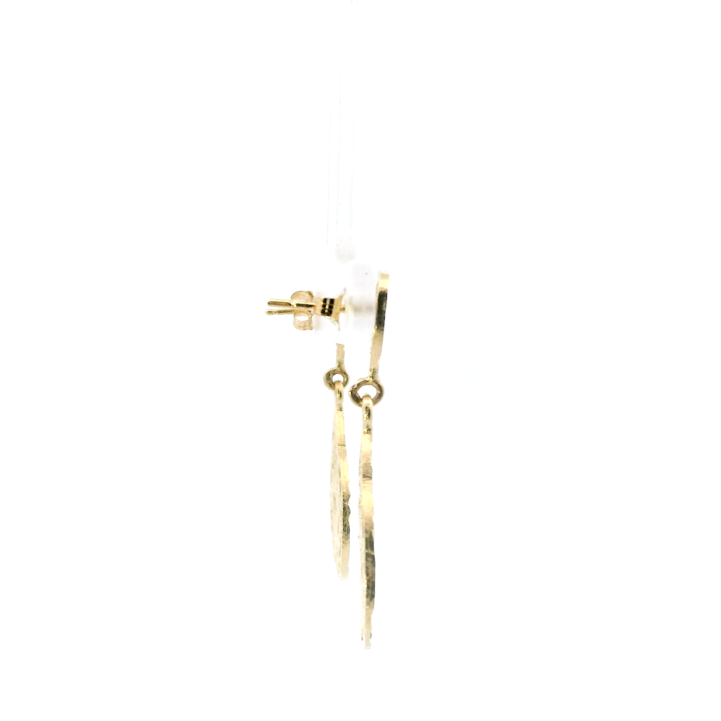 14K Yellow Gold Pear Filigree Dangle Earrings