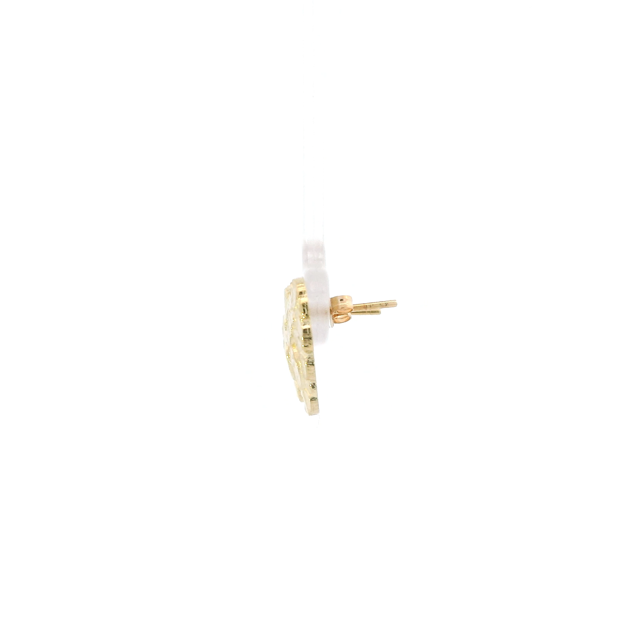 10K Yellow Gold Nugget Heart Earrings