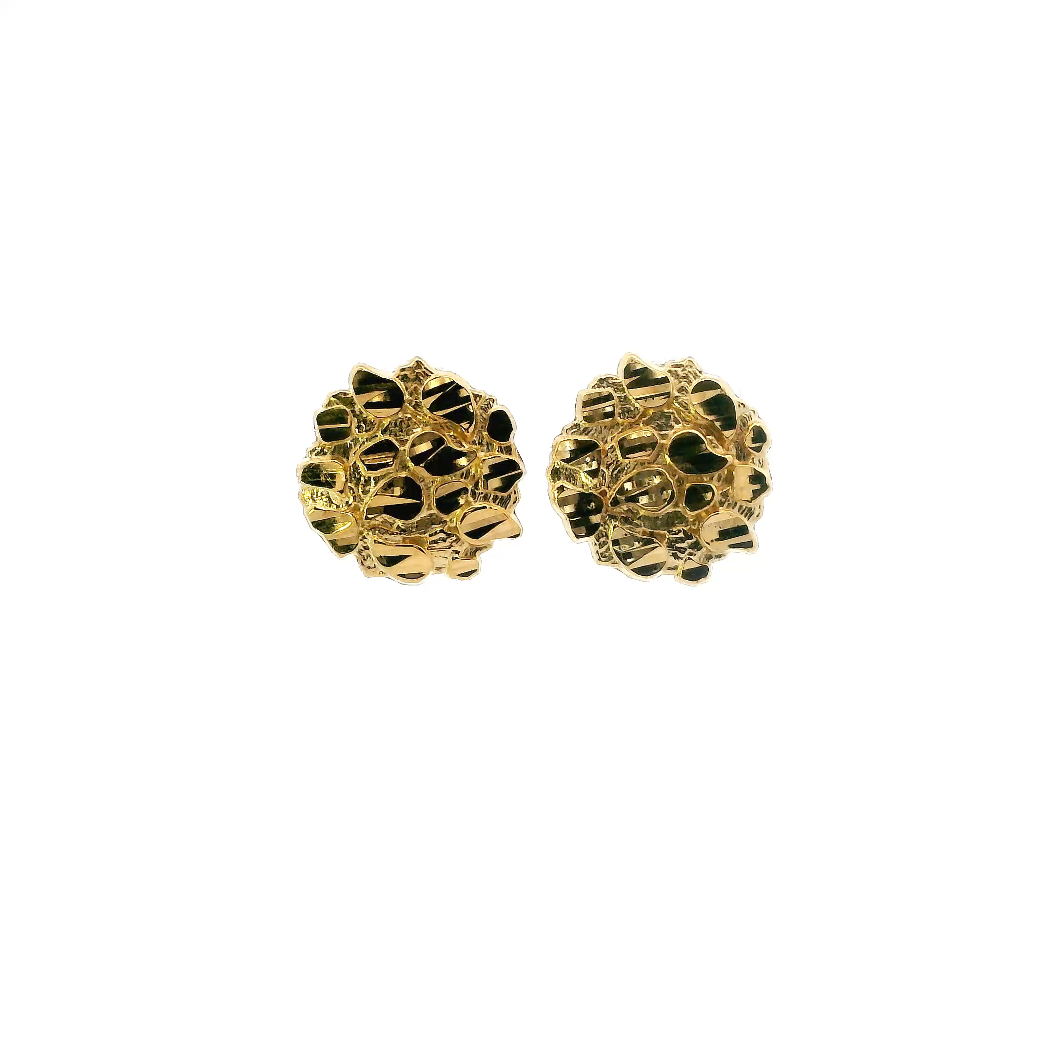 10K Yellow Gold Nugget Stud Earrings