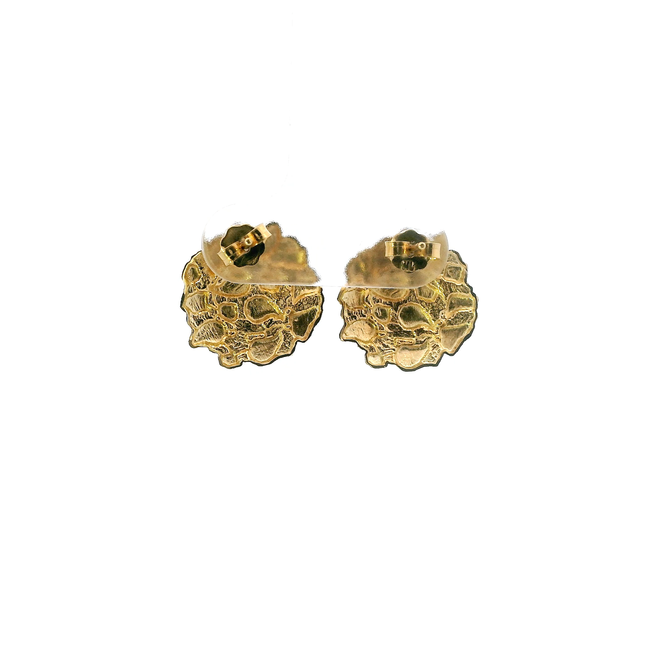 10K Yellow Gold Nugget Stud Earrings