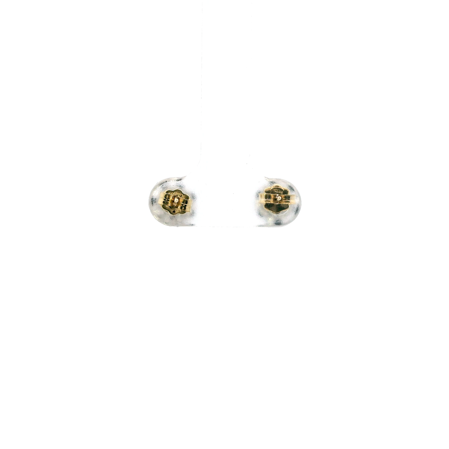 10K Yellow Gold Clear & Black Cz Sparkle Ball Stud Earrings
