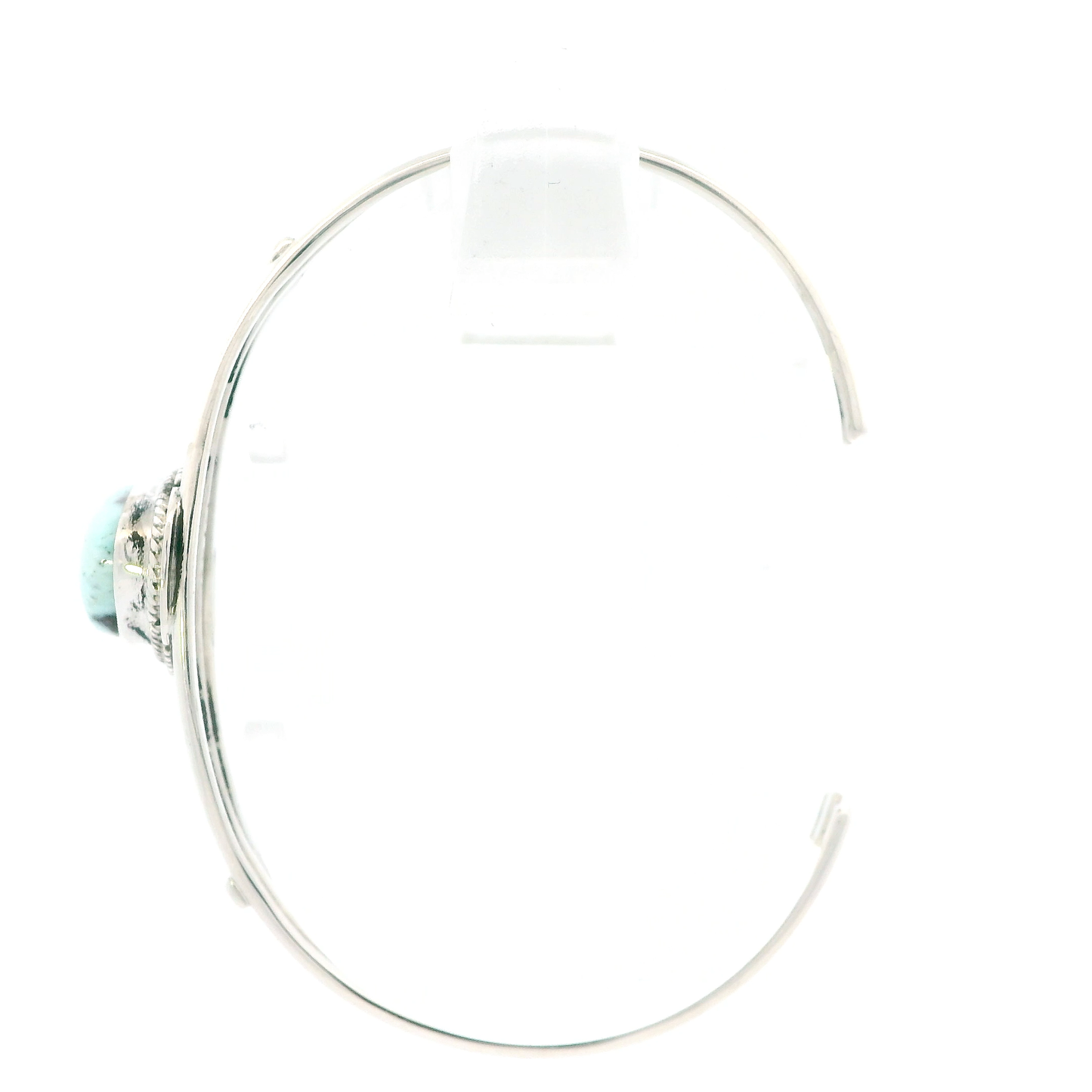 Sterling Silver Bangle Turquoise Cuff Bracelet Signed L.J.