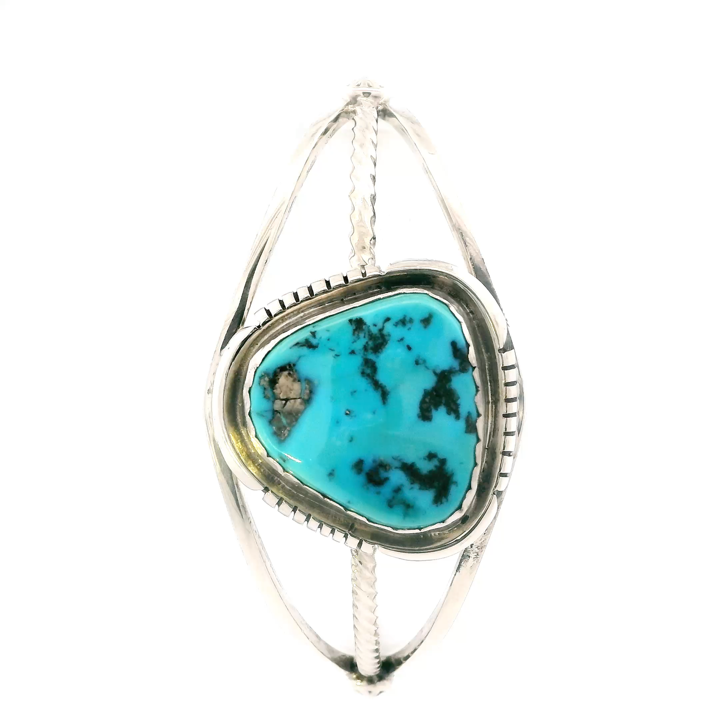 Sterling Silver Triangle Turquoise Bracelet Signed D. Gon