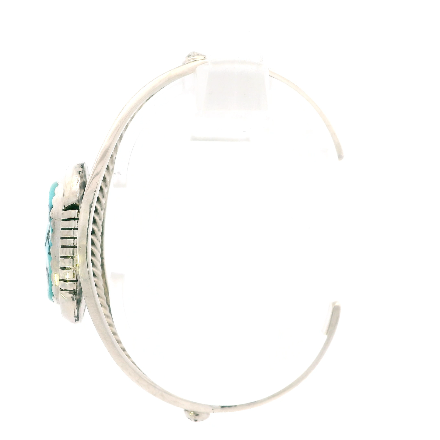 Sterling Silver Triangle Turquoise Bracelet Signed D. Gon