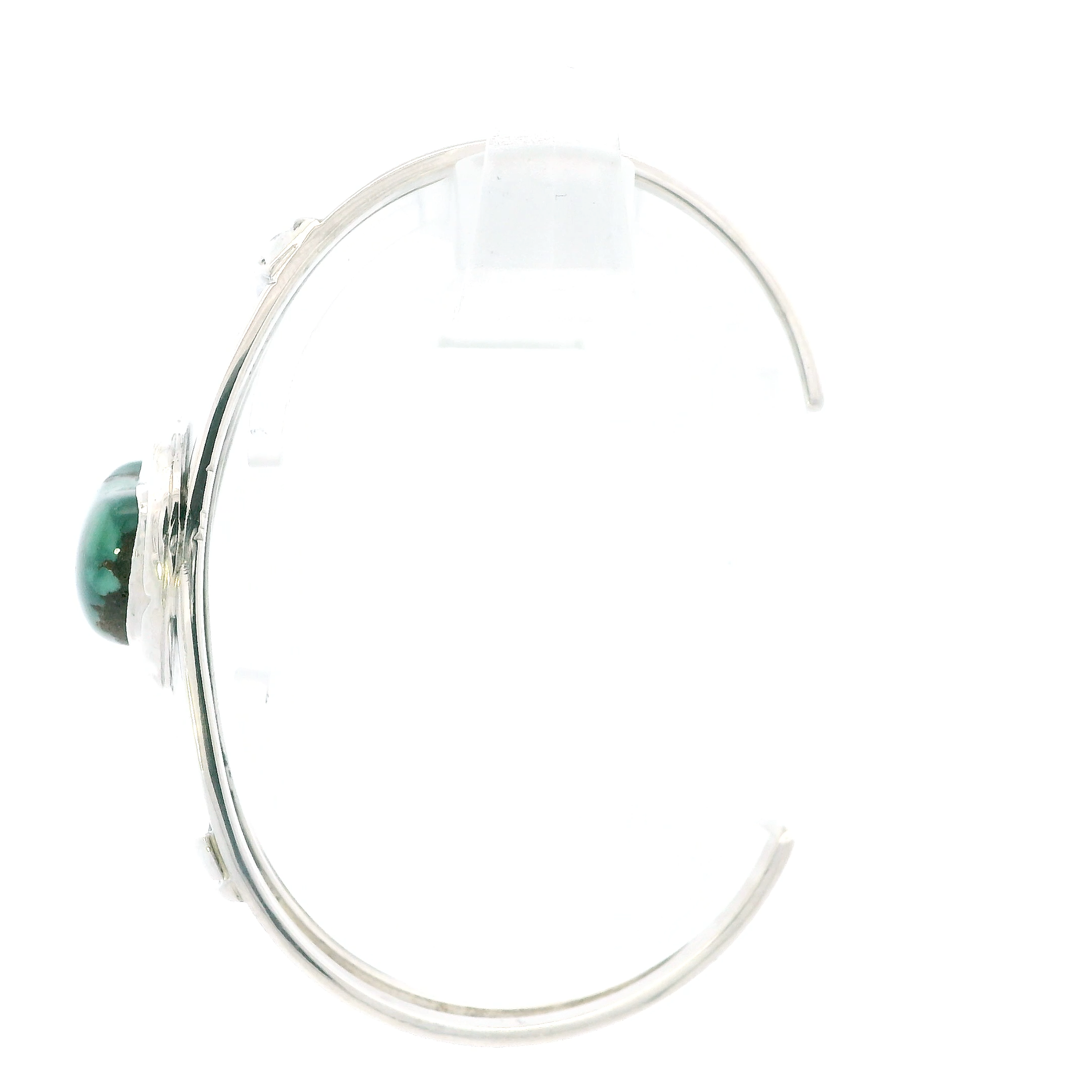 Sterling Silver Green Turquoise Bangle Cuff Bracelet