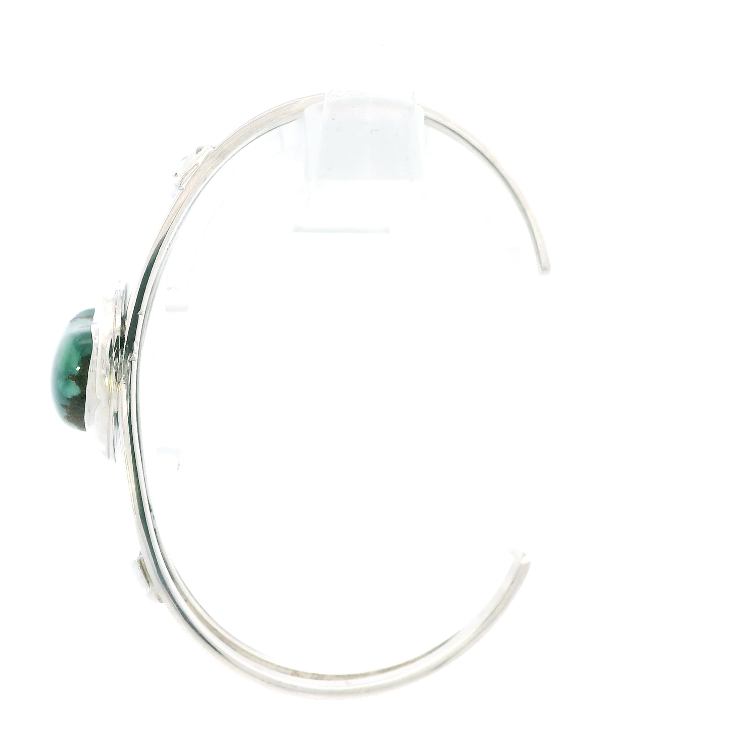 Sterling Silver Green Turquoise Bangle Cuff Bracelet