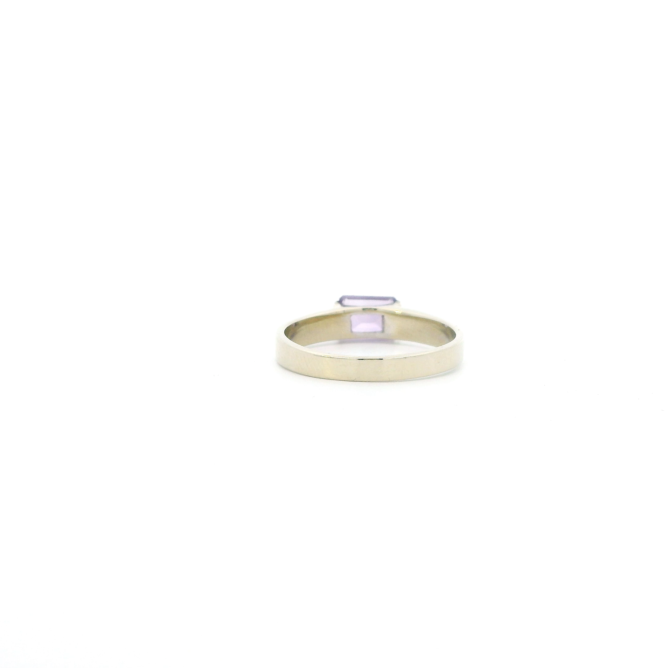 14K White Gold Amethyst Womens Ring