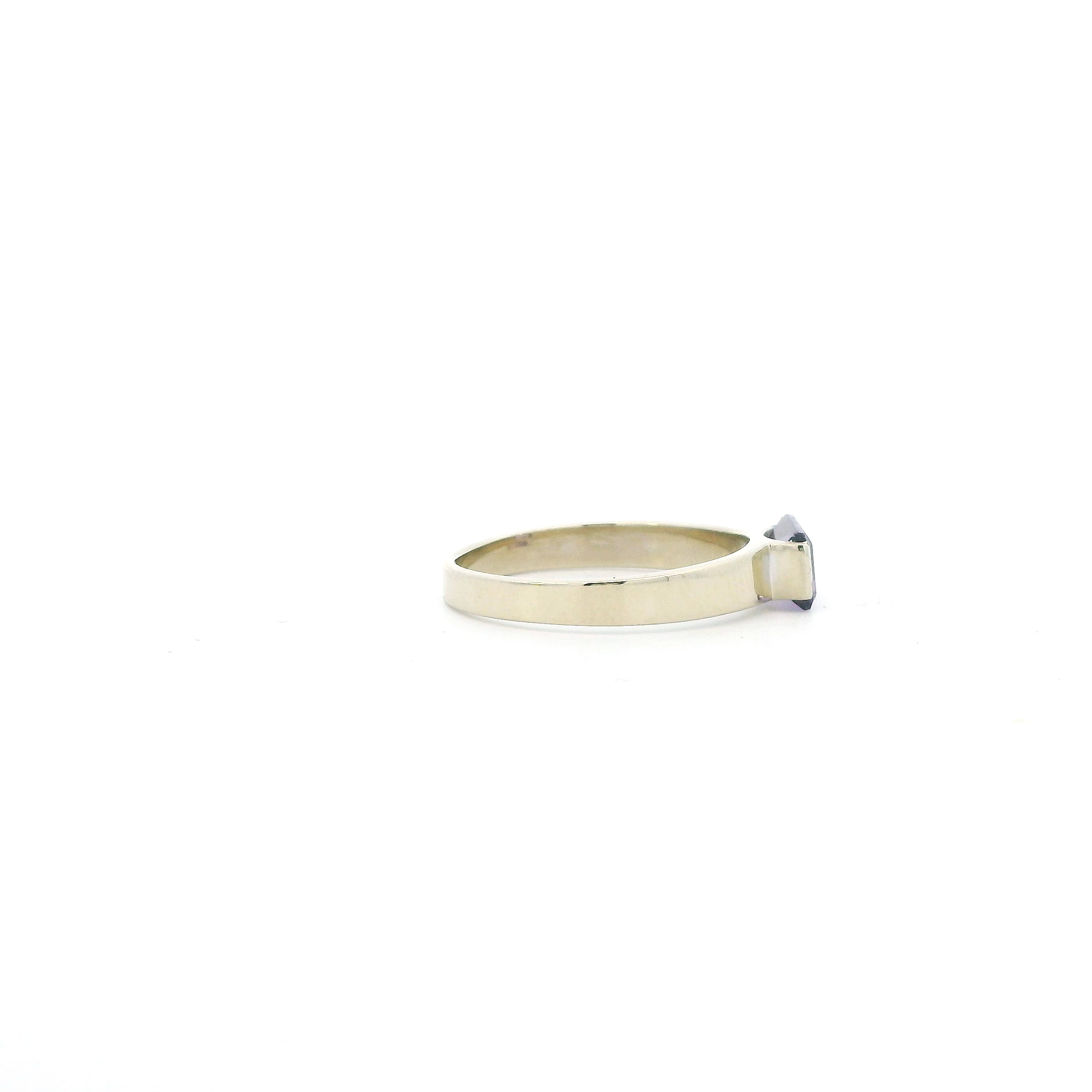 14K White Gold Amethyst Womens Ring