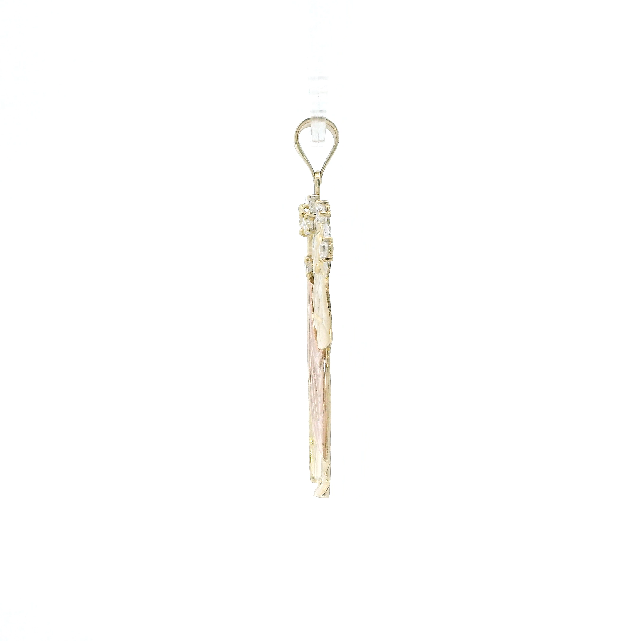 14K Tri Color Gold Religious Standing Figure Pendant