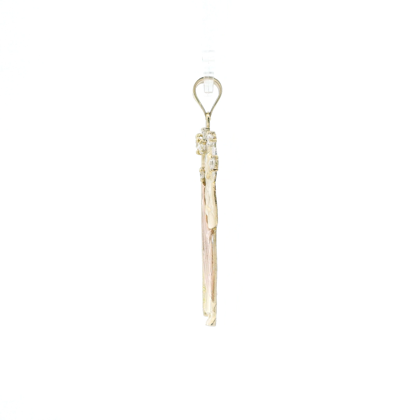 14K Tri Color Gold Religious Standing Figure Pendant